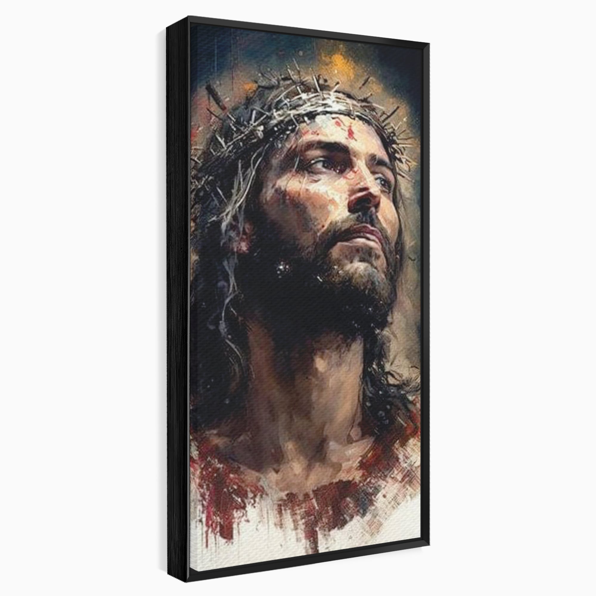 Tablou Canvas Premium LuxCanva® H1032, Patimile Mantuitorului, Iisus, Credinta, Mantuire, Sacrificiu, Coroana de Spini, Forta Interioara, Arta Religioasa, Living, Dormitor