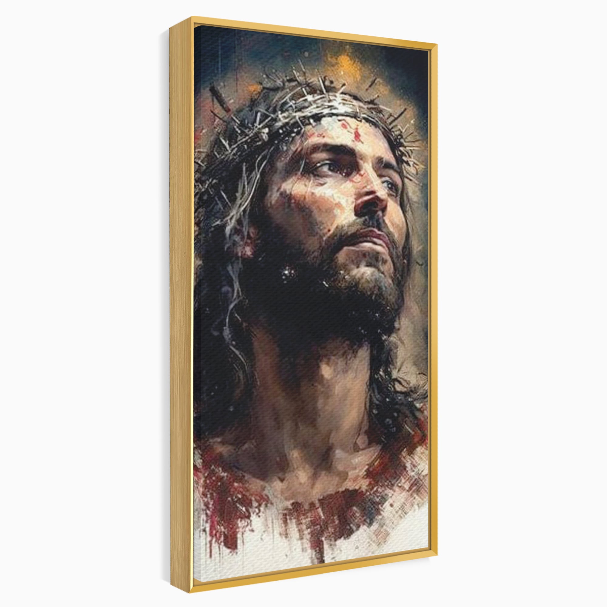 Tablou Canvas Premium LuxCanva® H1032, Patimile Mantuitorului, Iisus, Credinta, Mantuire, Sacrificiu, Coroana de Spini, Forta Interioara, Arta Religioasa, Living, Dormitor