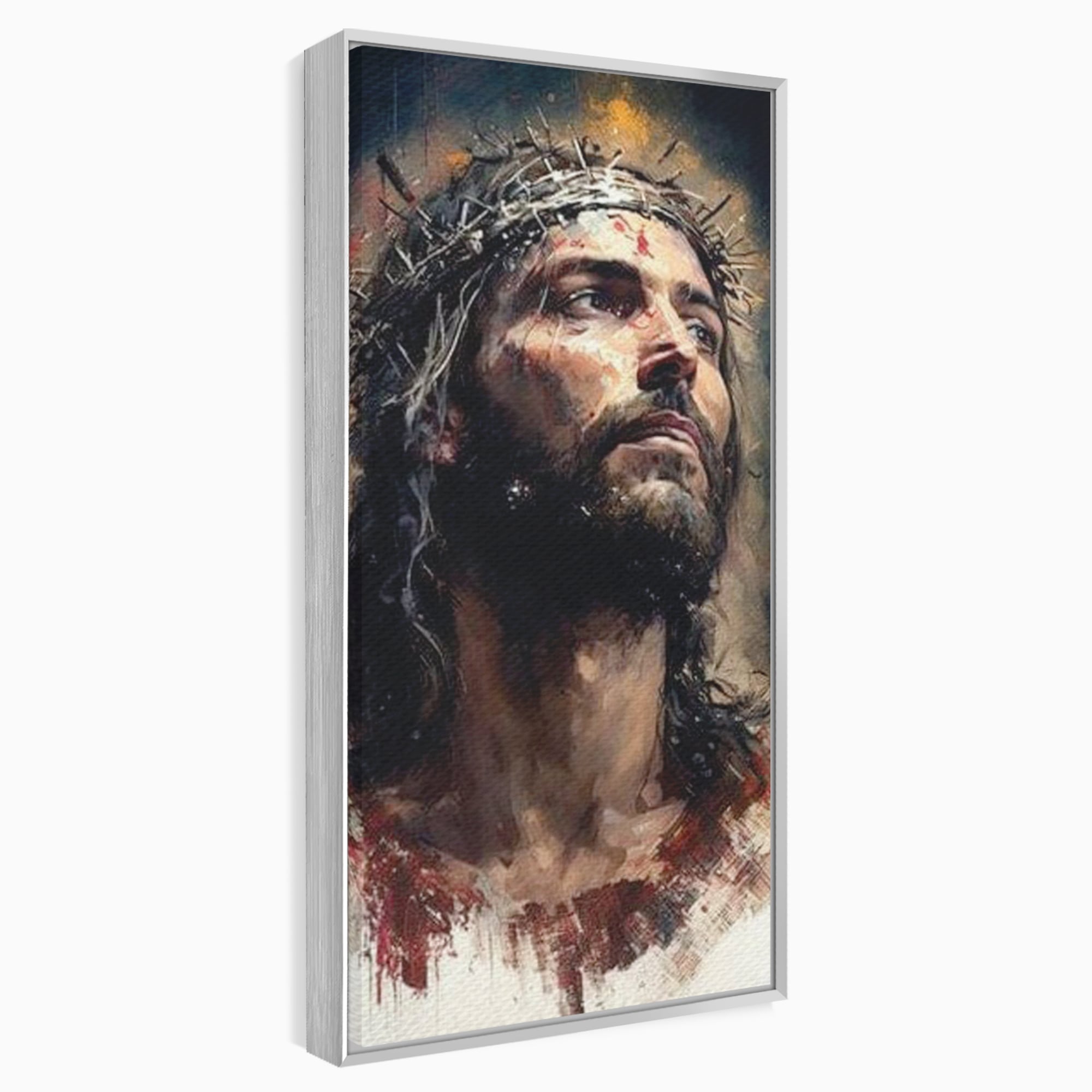 Tablou Canvas Premium LuxCanva® H1032, Patimile Mantuitorului, Iisus, Credinta, Mantuire, Sacrificiu, Coroana de Spini, Forta Interioara, Arta Religioasa, Living, Dormitor
