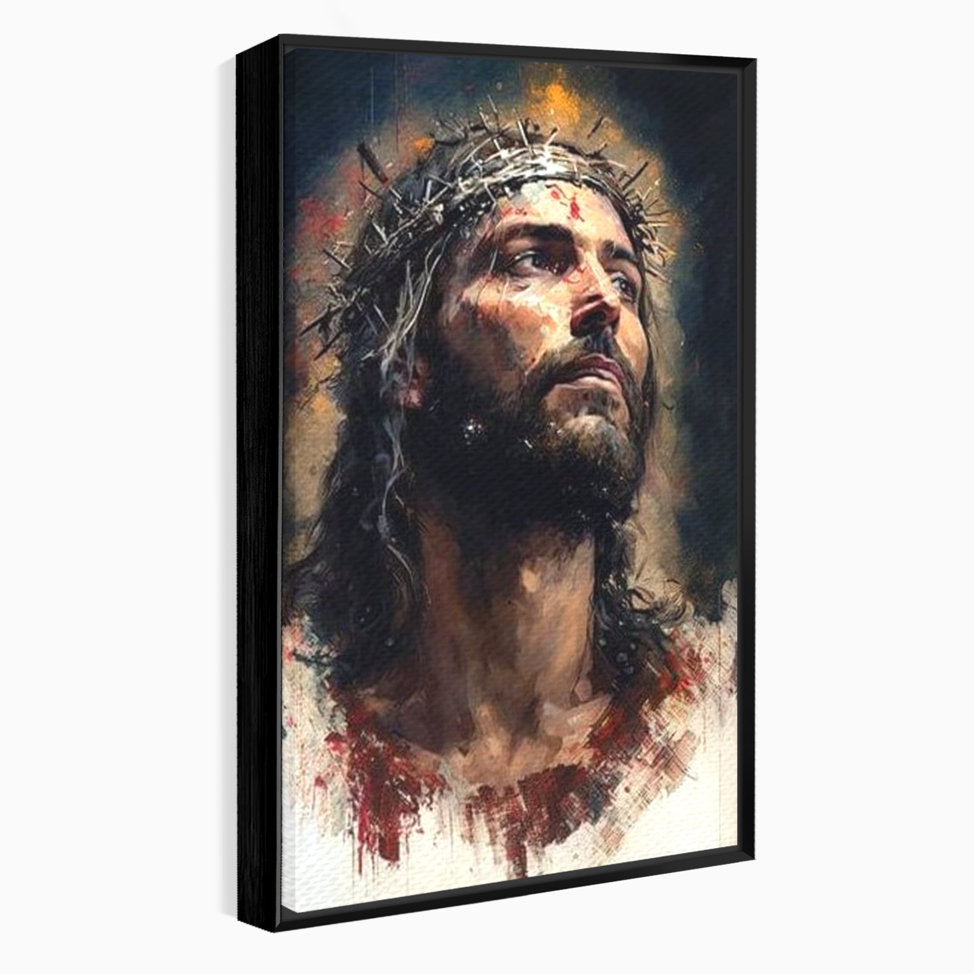 Tablou Canvas Premium LuxCanva® H1032, Patimile Mantuitorului, Iisus, Credinta, Mantuire, Sacrificiu, Coroana de Spini, Forta Interioara, Arta Religioasa, Living, Dormitor