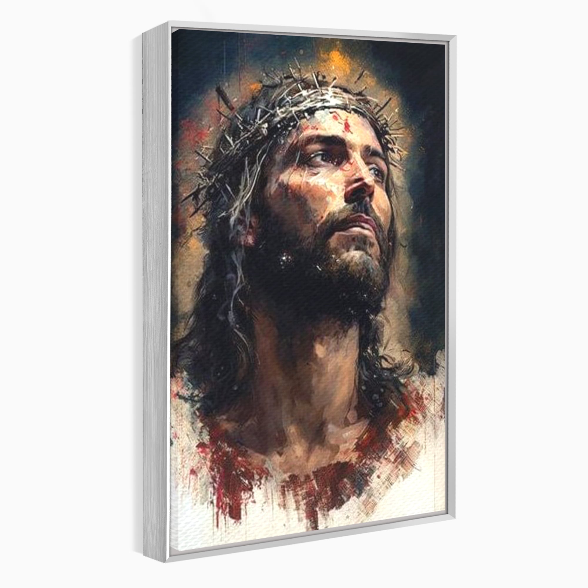 Tablou Canvas Premium LuxCanva® H1032, Patimile Mantuitorului, Iisus, Credinta, Mantuire, Sacrificiu, Coroana de Spini, Forta Interioara, Arta Religioasa, Living, Dormitor