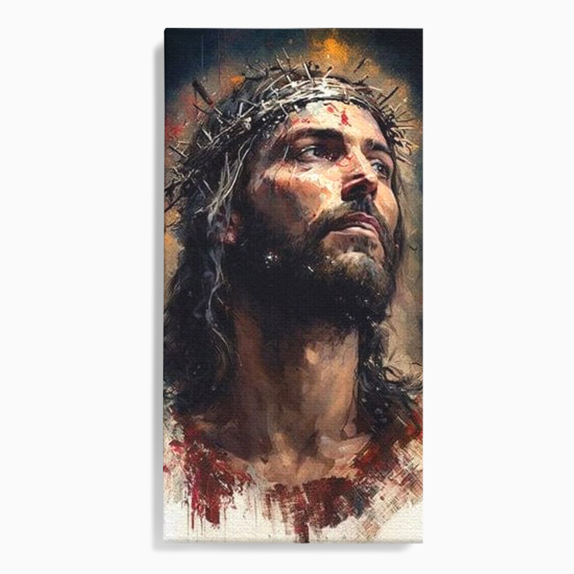 Tablou Canvas Premium LuxCanva® H1032, Patimile Mantuitorului, Iisus, Credinta, Mantuire, Sacrificiu, Coroana de Spini, Forta Interioara, Arta Religioasa, Living, Dormitor
