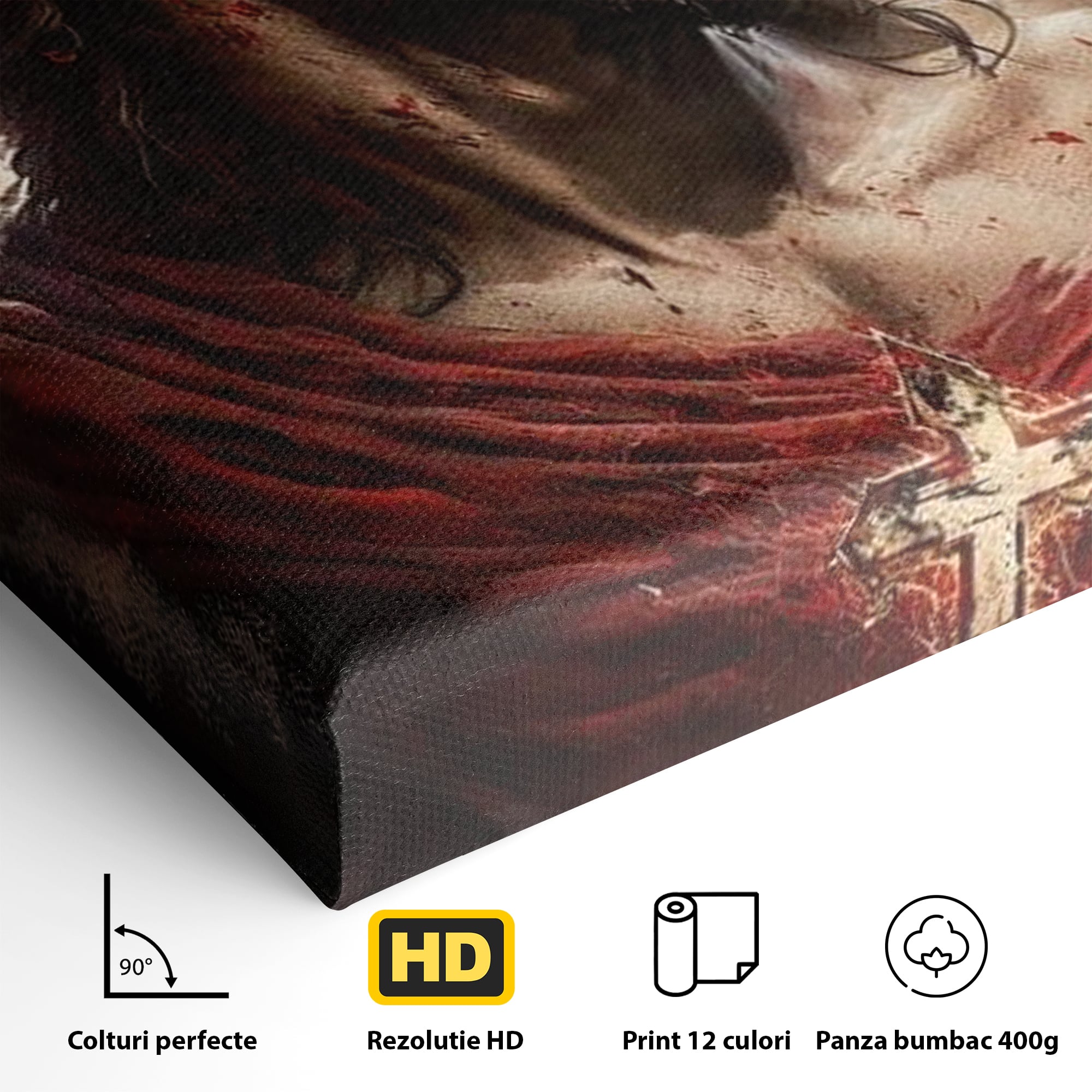 Tablou Canvas Premium LuxCanva® H1033, Jertfa Divina, Iisus, Credinta, Sacrificiu, Mantuire, Suferinta si Speranta, Martiriu, Biruinta, Arta Religioasa, Living, Dormitor