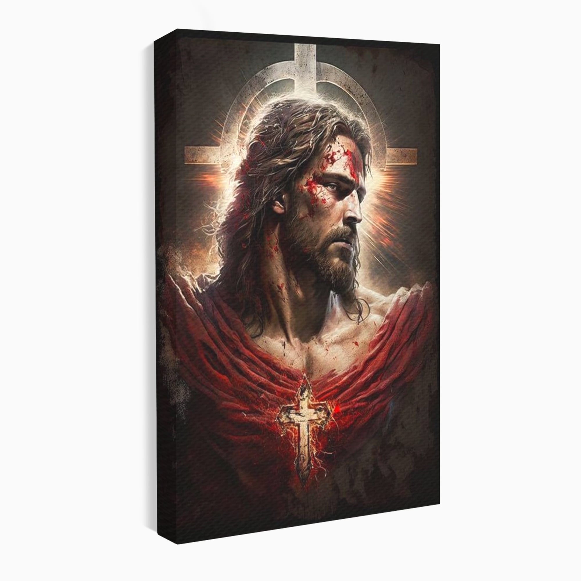 Tablou Canvas Premium LuxCanva® H1033, Jertfa Divina, Iisus, Credinta, Sacrificiu, Mantuire, Suferinta si Speranta, Martiriu, Biruinta, Arta Religioasa, Living, Dormitor