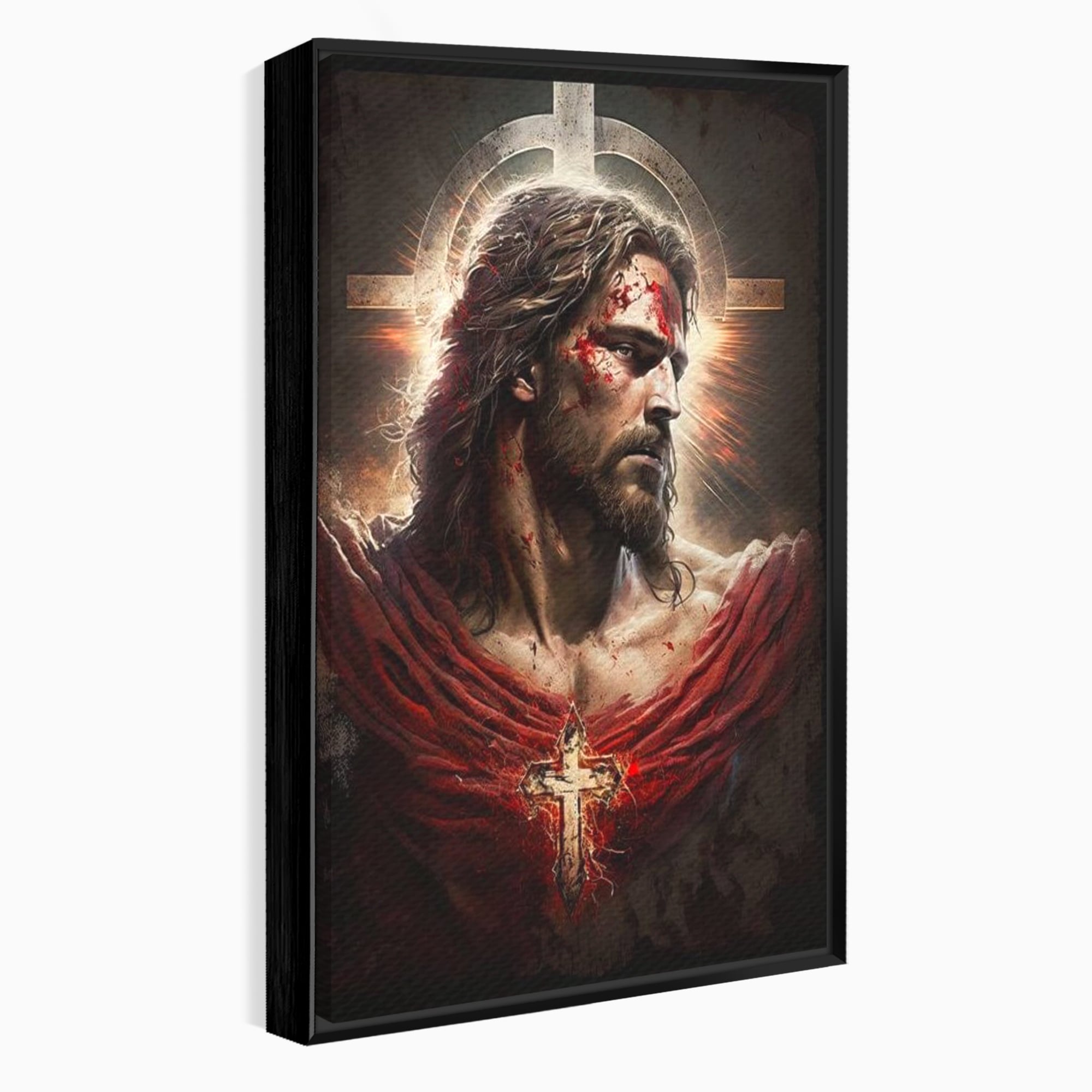 Tablou Canvas Premium LuxCanva® H1033, Jertfa Divina, Iisus, Credinta, Sacrificiu, Mantuire, Suferinta si Speranta, Martiriu, Biruinta, Arta Religioasa, Living, Dormitor