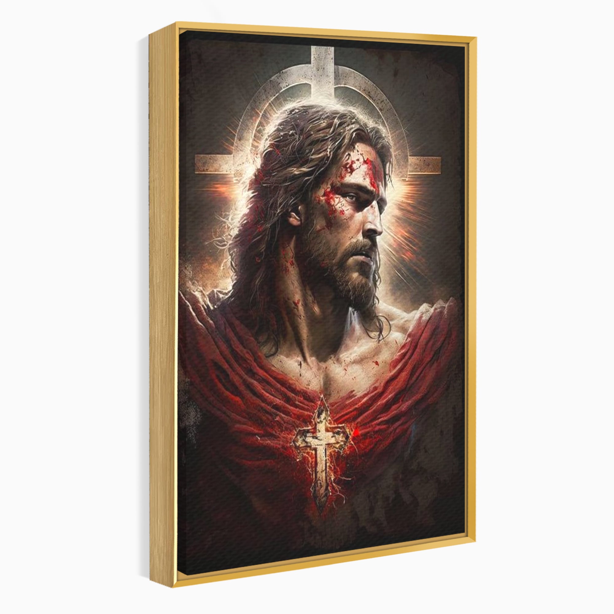 Tablou Canvas Premium LuxCanva® H1033, Jertfa Divina, Iisus, Credinta, Sacrificiu, Mantuire, Suferinta si Speranta, Martiriu, Biruinta, Arta Religioasa, Living, Dormitor