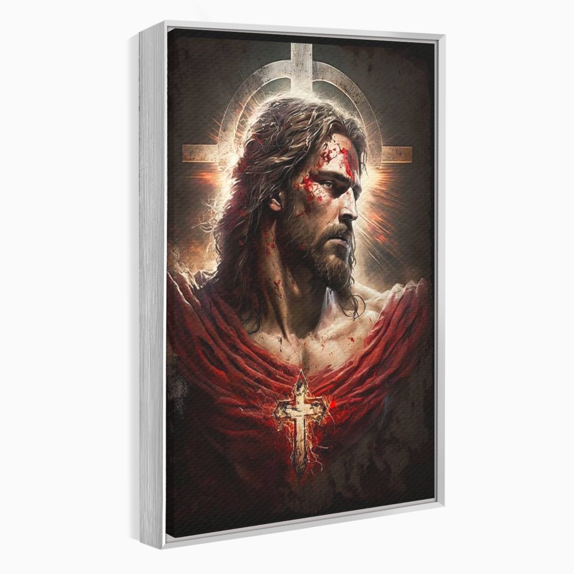 Tablou Canvas Premium LuxCanva® H1033, Jertfa Divina, Iisus, Credinta, Sacrificiu, Mantuire, Suferinta si Speranta, Martiriu, Biruinta, Arta Religioasa, Living, Dormitor