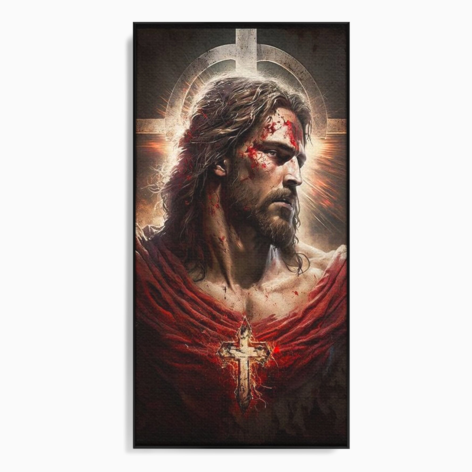 Tablou Canvas Premium LuxCanva® H1033, Jertfa Divina, Iisus, Credinta, Sacrificiu, Mantuire, Suferinta si Speranta, Martiriu, Biruinta, Arta Religioasa, Living, Dormitor