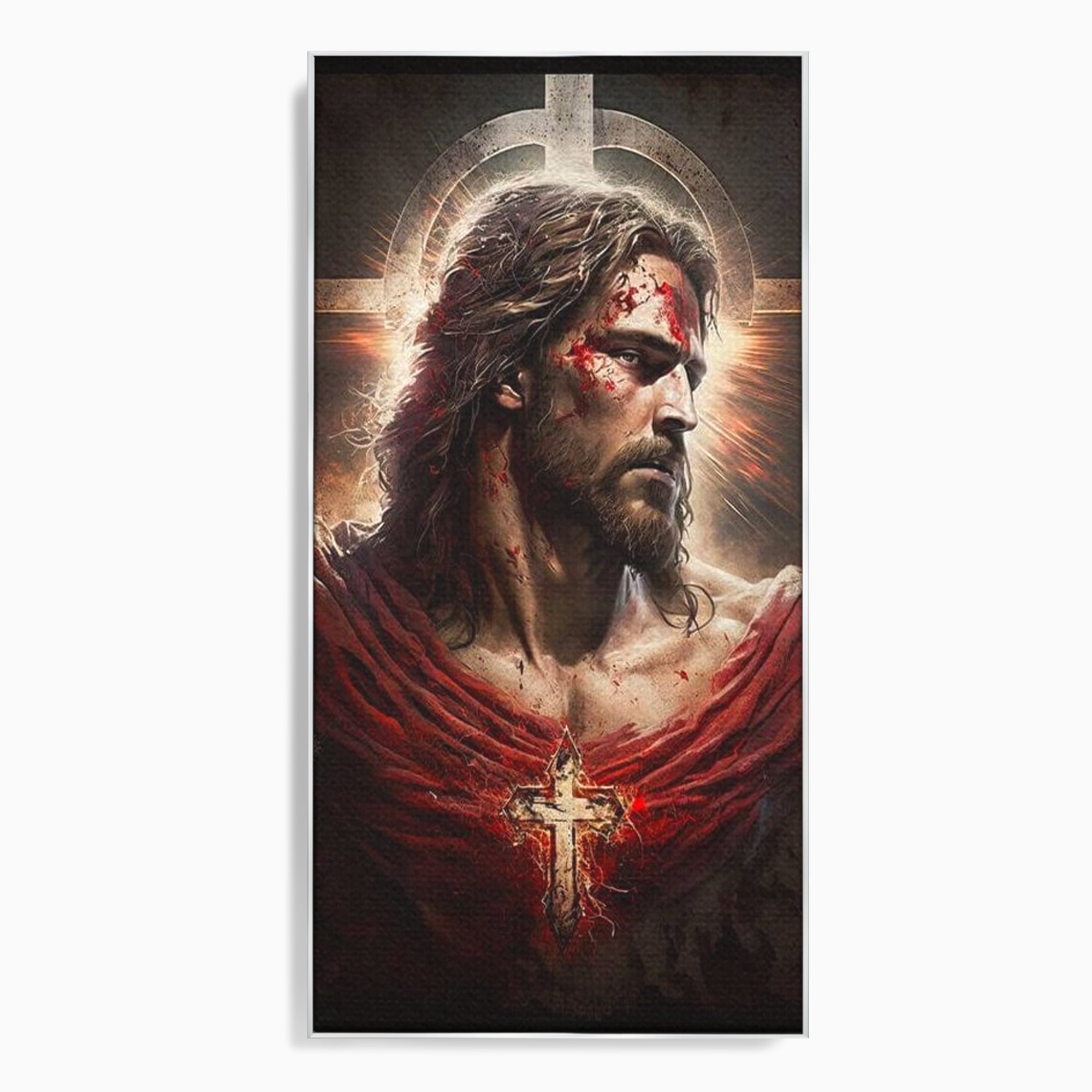 Tablou Canvas Premium LuxCanva® H1033, Jertfa Divina, Iisus, Credinta, Sacrificiu, Mantuire, Suferinta si Speranta, Martiriu, Biruinta, Arta Religioasa, Living, Dormitor