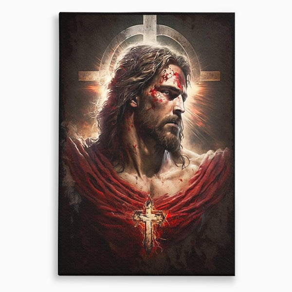 Tablou Canvas Premium LuxCanva® H1033, Jertfa Divina, Iisus, Credinta, Sacrificiu, Mantuire, Suferinta si Speranta, Martiriu, Biruinta, Arta Religioasa, Living, Dormitor