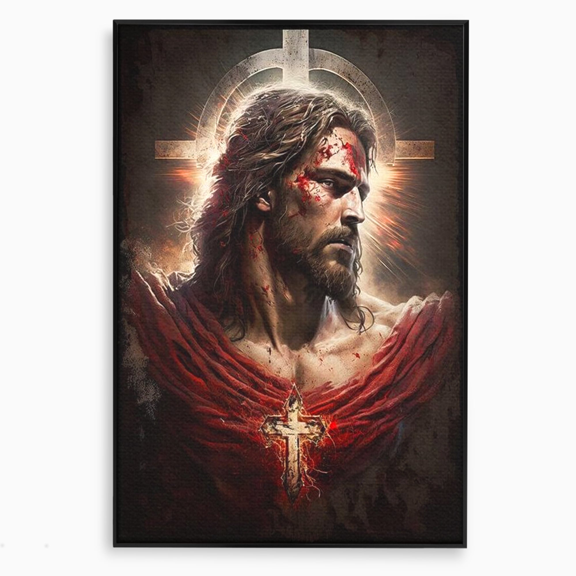 Tablou Canvas Premium LuxCanva® H1033, Jertfa Divina, Iisus, Credinta, Sacrificiu, Mantuire, Suferinta si Speranta, Martiriu, Biruinta, Arta Religioasa, Living, Dormitor