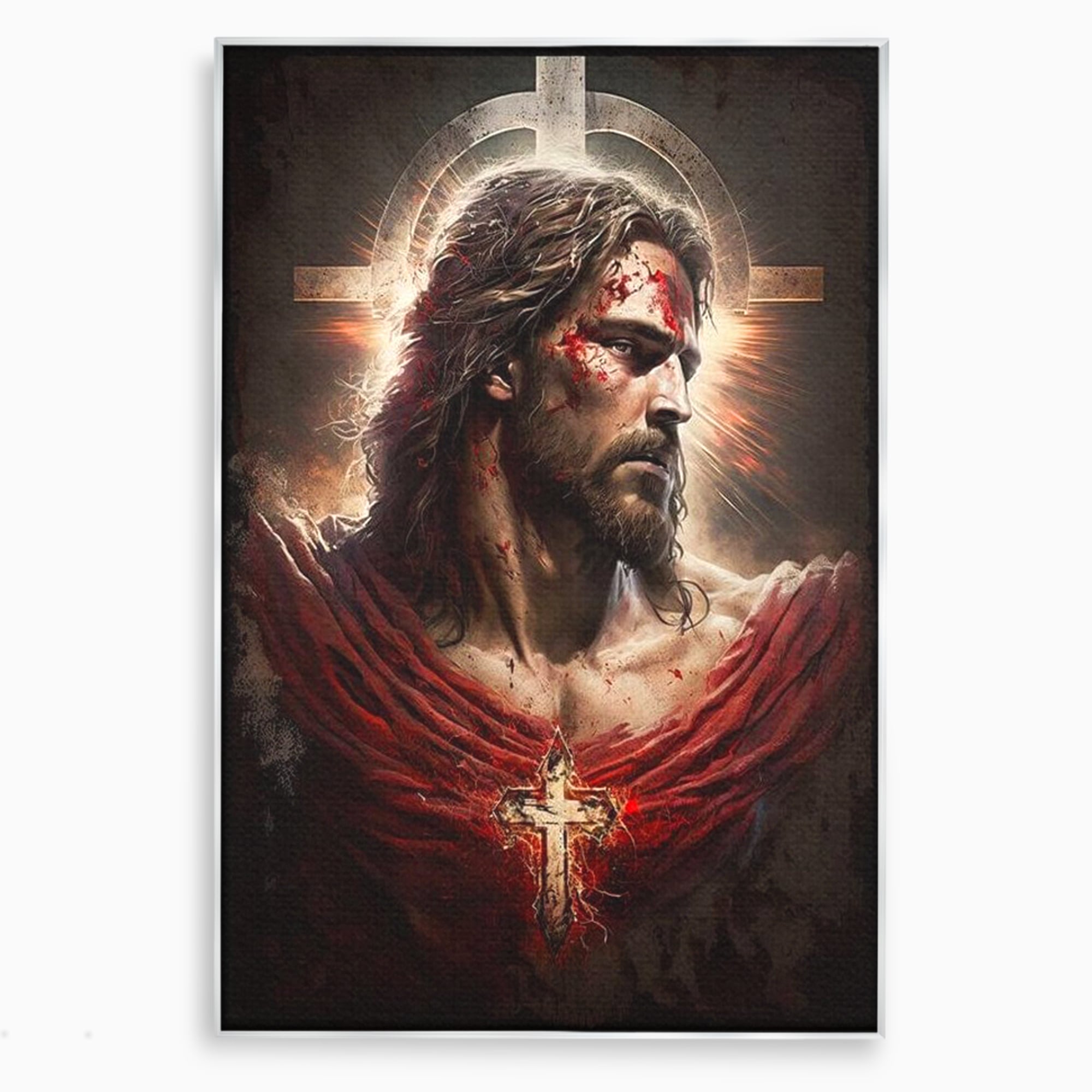 Tablou Canvas Premium LuxCanva® H1033, Jertfa Divina, Iisus, Credinta, Sacrificiu, Mantuire, Suferinta si Speranta, Martiriu, Biruinta, Arta Religioasa, Living, Dormitor