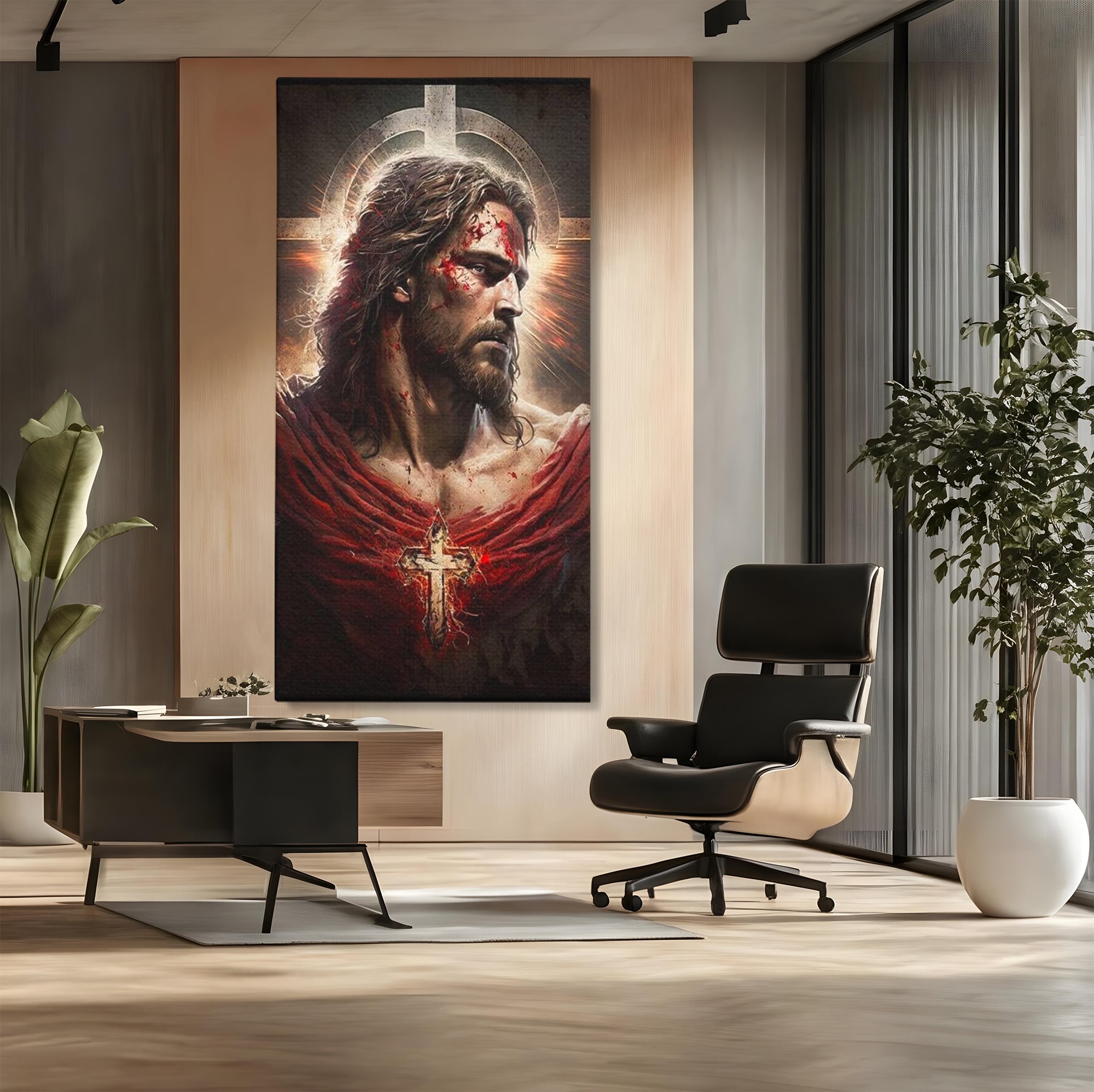 Tablou Canvas Premium LuxCanva® H1033, Jertfa Divina, Iisus, Credinta, Sacrificiu, Mantuire, Suferinta si Speranta, Martiriu, Biruinta, Arta Religioasa, Living, Dormitor