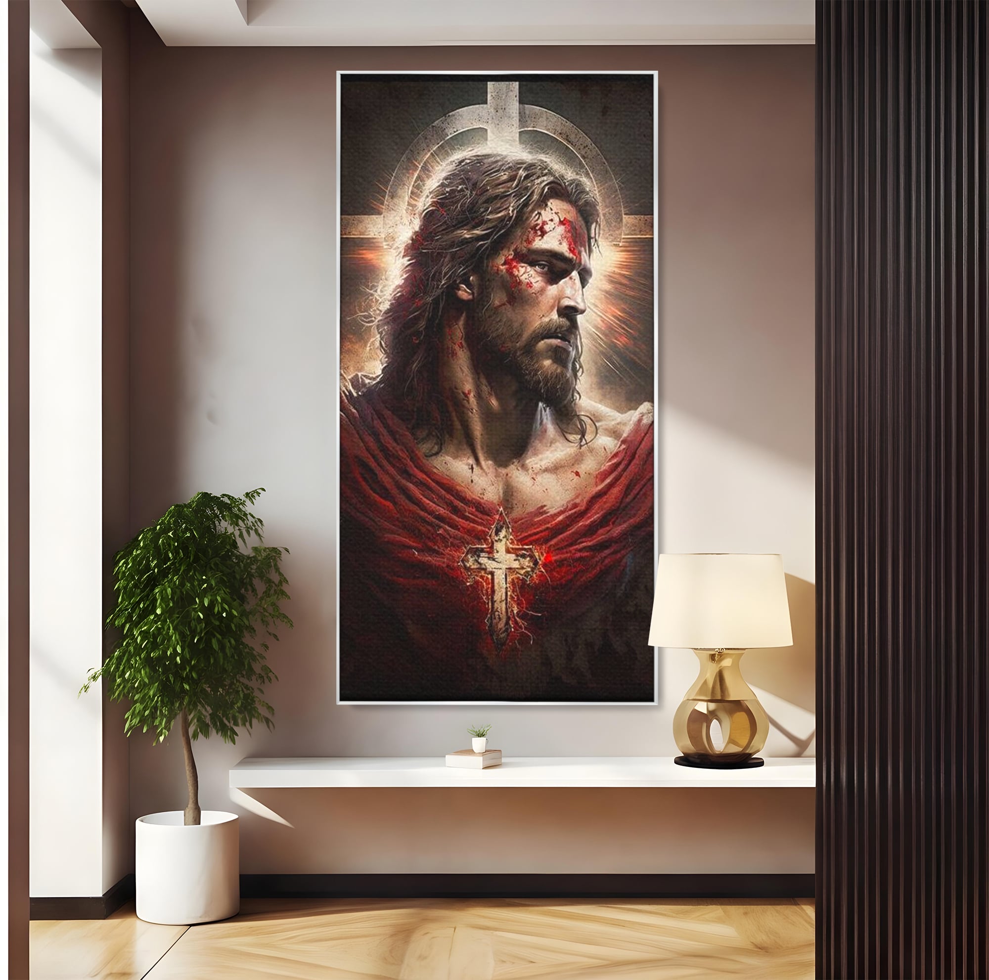 Tablou Canvas Premium LuxCanva® H1033, Jertfa Divina, Iisus, Credinta, Sacrificiu, Mantuire, Suferinta si Speranta, Martiriu, Biruinta, Arta Religioasa, Living, Dormitor