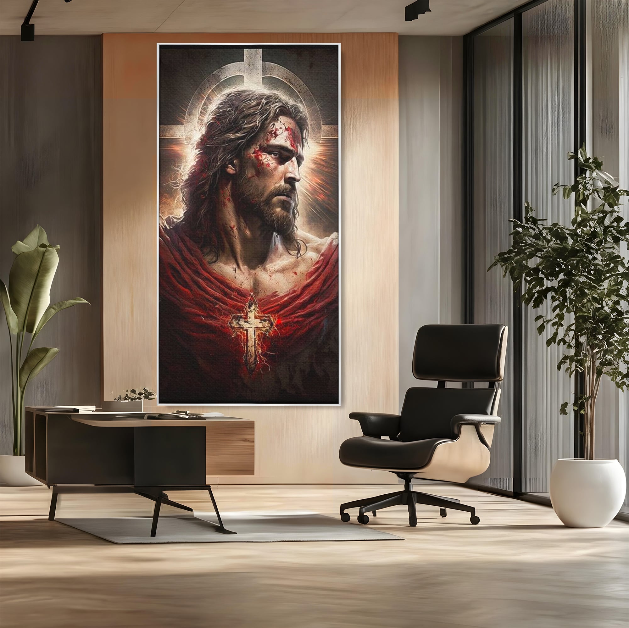 Tablou Canvas Premium LuxCanva® H1033, Jertfa Divina, Iisus, Credinta, Sacrificiu, Mantuire, Suferinta si Speranta, Martiriu, Biruinta, Arta Religioasa, Living, Dormitor