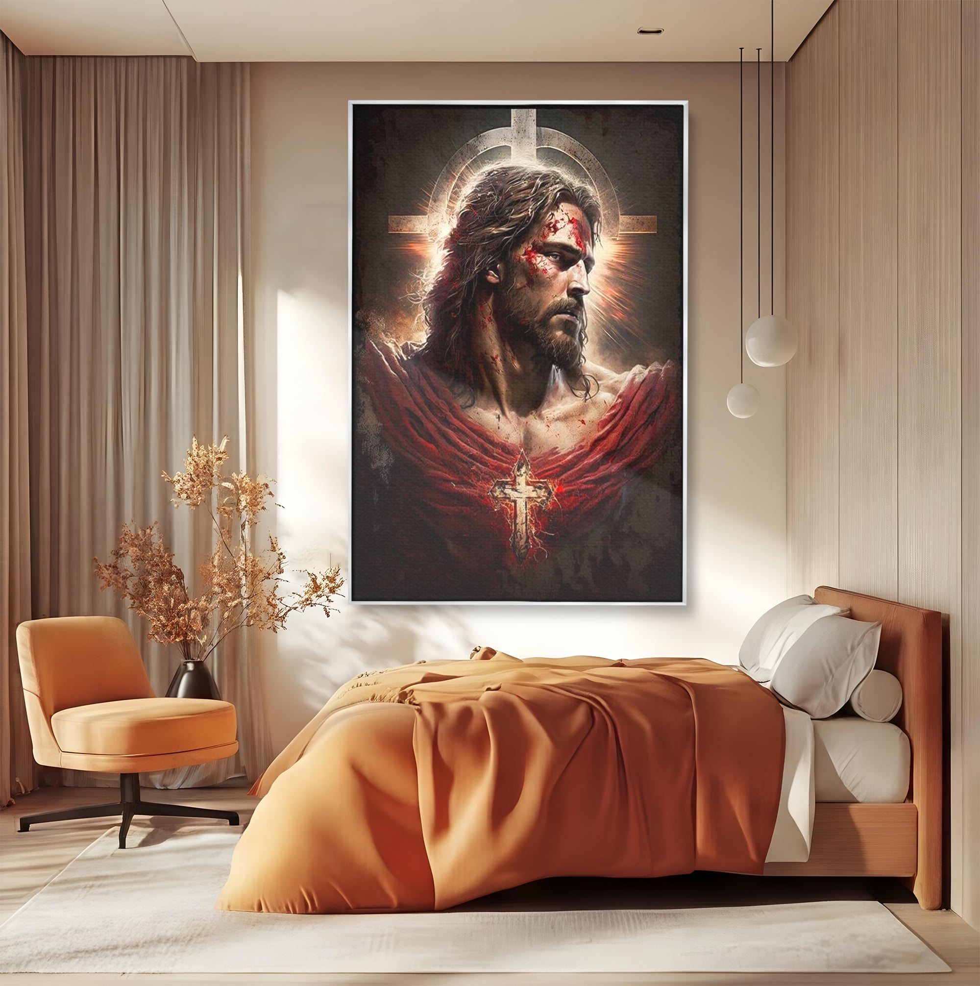 Tablou Canvas Premium LuxCanva® H1033, Jertfa Divina, Iisus, Credinta, Sacrificiu, Mantuire, Suferinta si Speranta, Martiriu, Biruinta, Arta Religioasa, Living, Dormitor