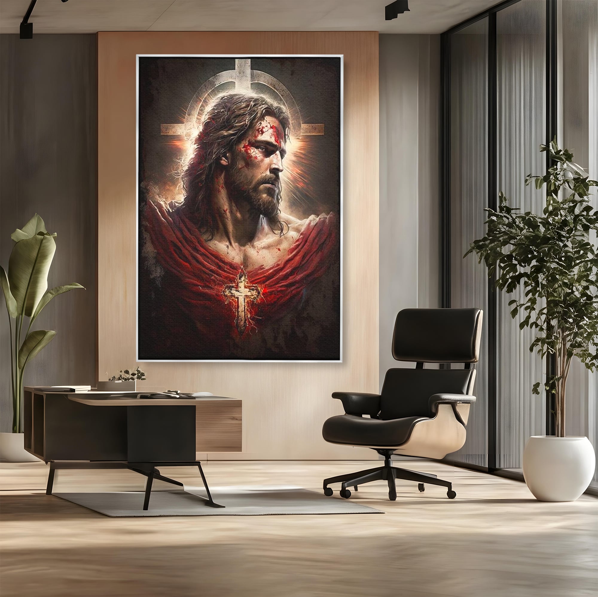 Tablou Canvas Premium LuxCanva® H1033, Jertfa Divina, Iisus, Credinta, Sacrificiu, Mantuire, Suferinta si Speranta, Martiriu, Biruinta, Arta Religioasa, Living, Dormitor