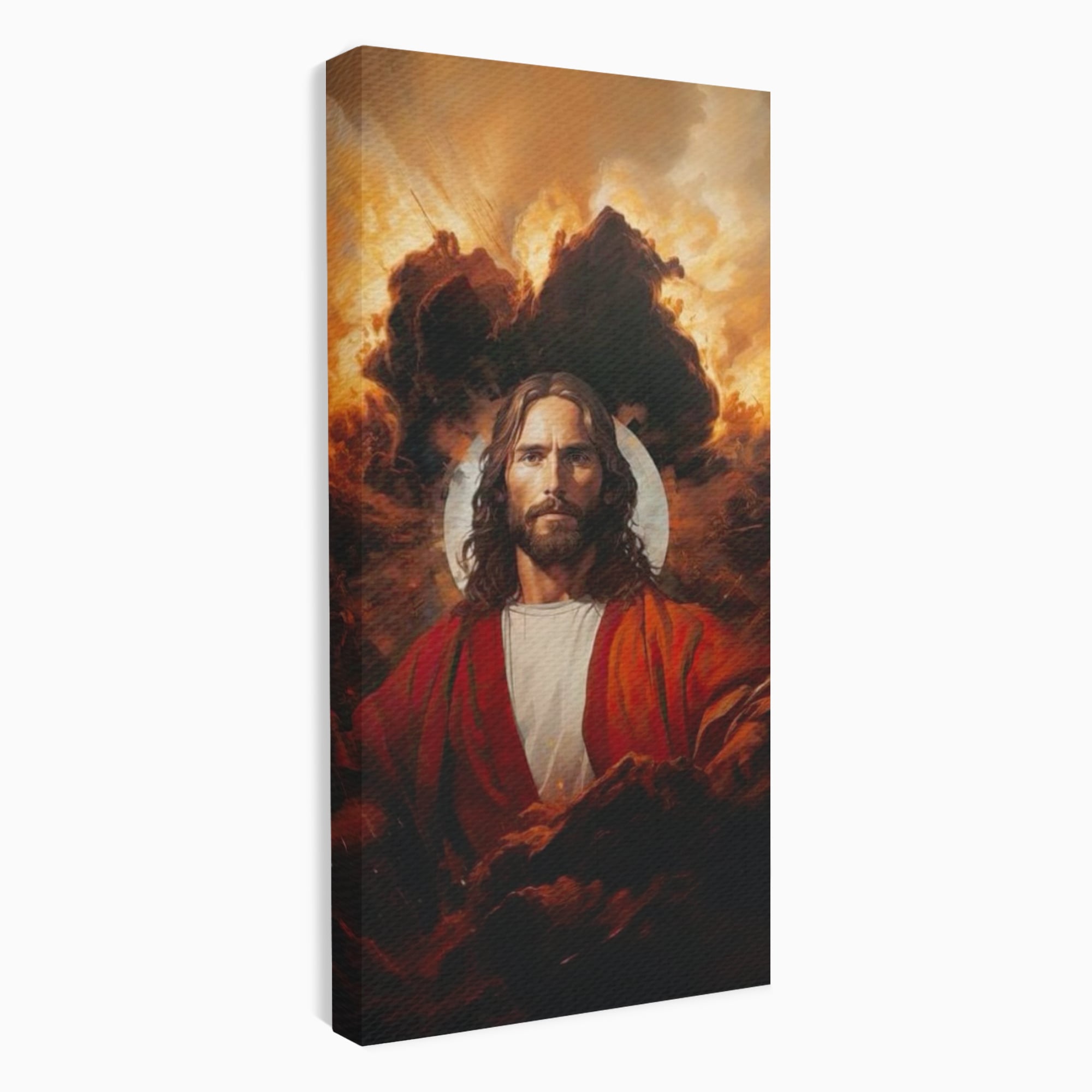 Tablou Canvas Premium LuxCanva® H1034, Forta Credintei, Iisus, Credinta, Rascumparare, Lumina si Intuneric, Sacrificiu, Mantuire, Arta Religioasa, Living, Dormitor