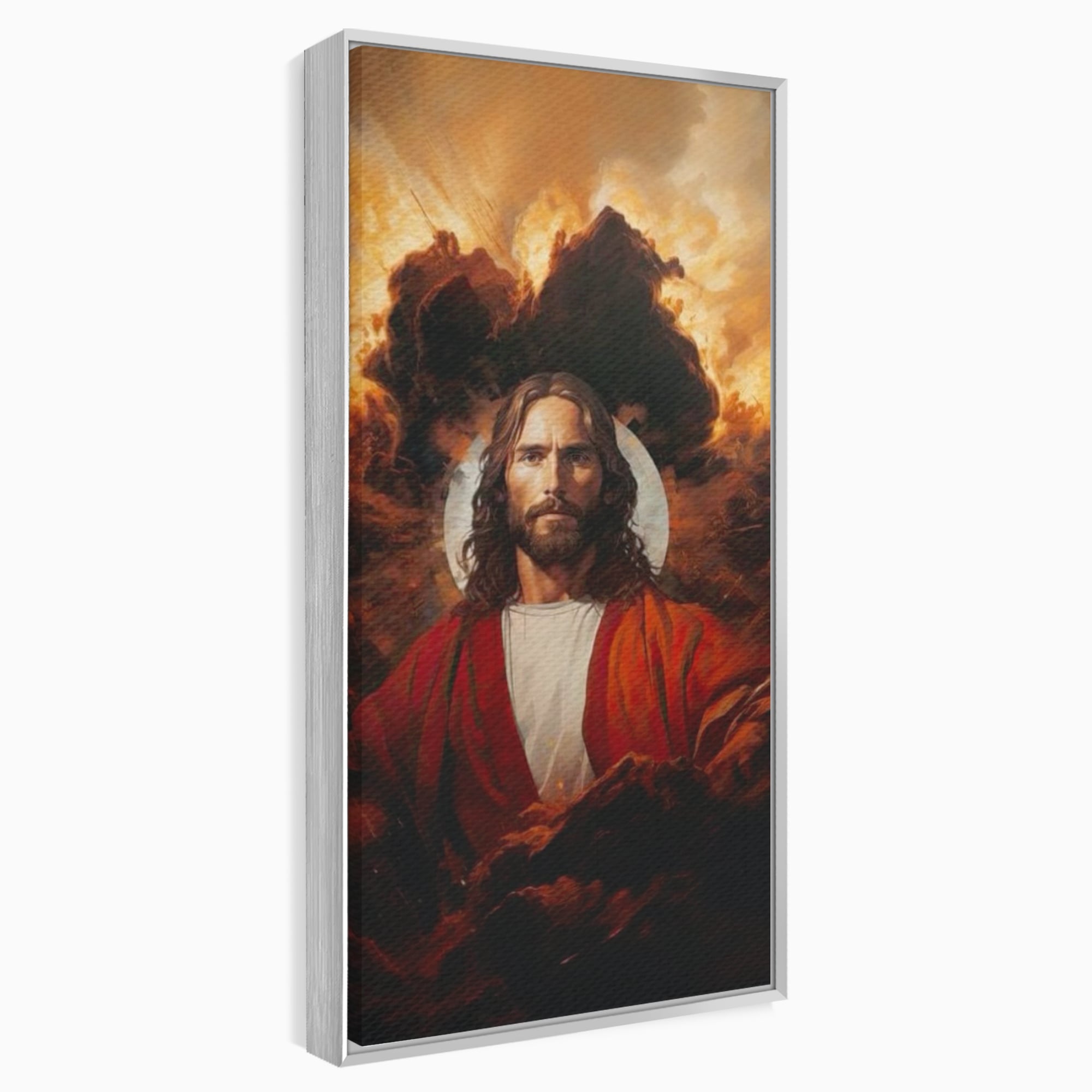 Tablou Canvas Premium LuxCanva® H1034, Forta Credintei, Iisus, Credinta, Rascumparare, Lumina si Intuneric, Sacrificiu, Mantuire, Arta Religioasa, Living, Dormitor