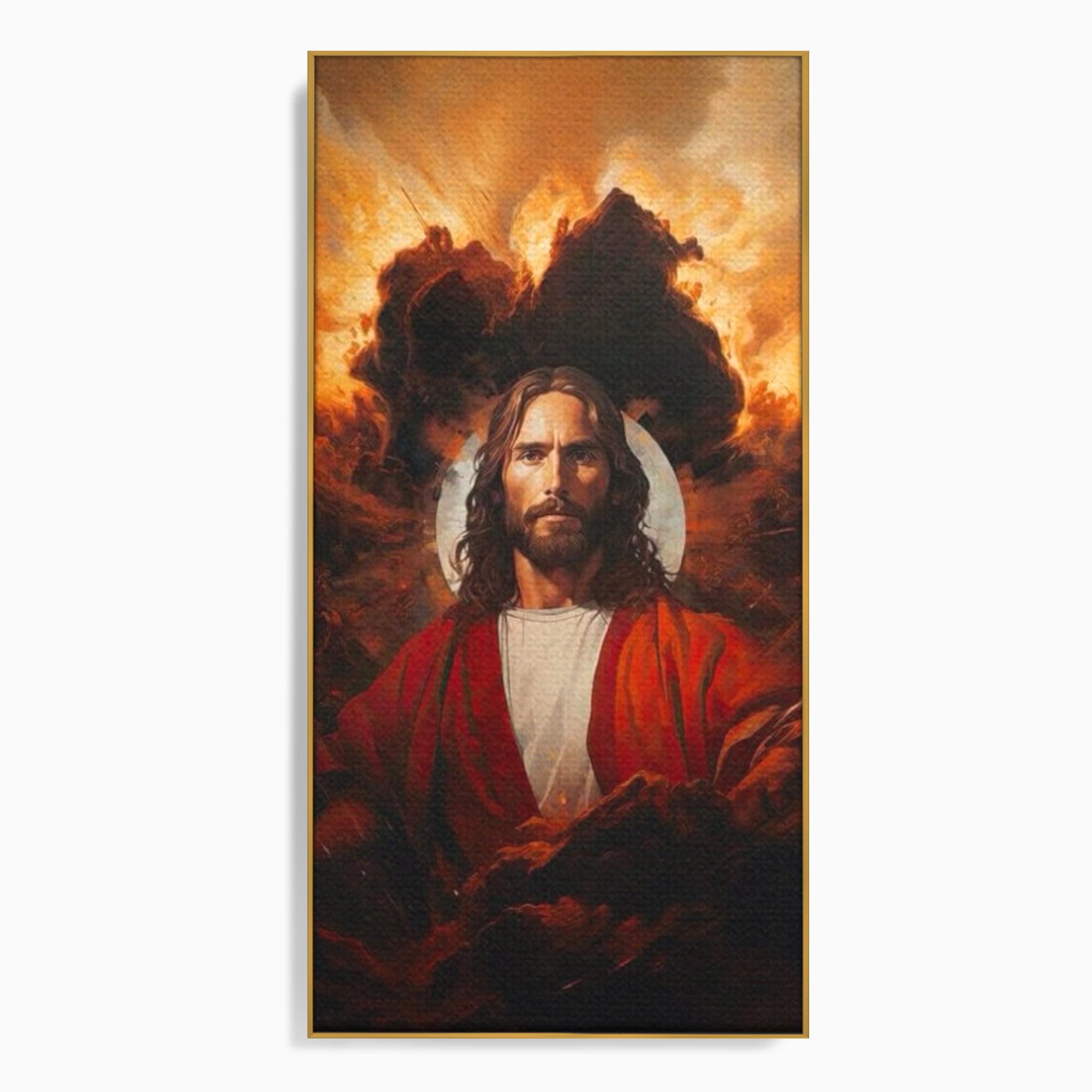 Tablou Canvas Premium LuxCanva® H1034, Forta Credintei, Iisus, Credinta, Rascumparare, Lumina si Intuneric, Sacrificiu, Mantuire, Arta Religioasa, Living, Dormitor