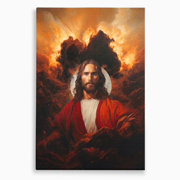 Tablou Canvas Premium LuxCanva® H1034, Forta Credintei, Iisus, Credinta, Rascumparare, Lumina si Intuneric, Sacrificiu, Mantuire, Arta Religioasa, Living, Dormitor