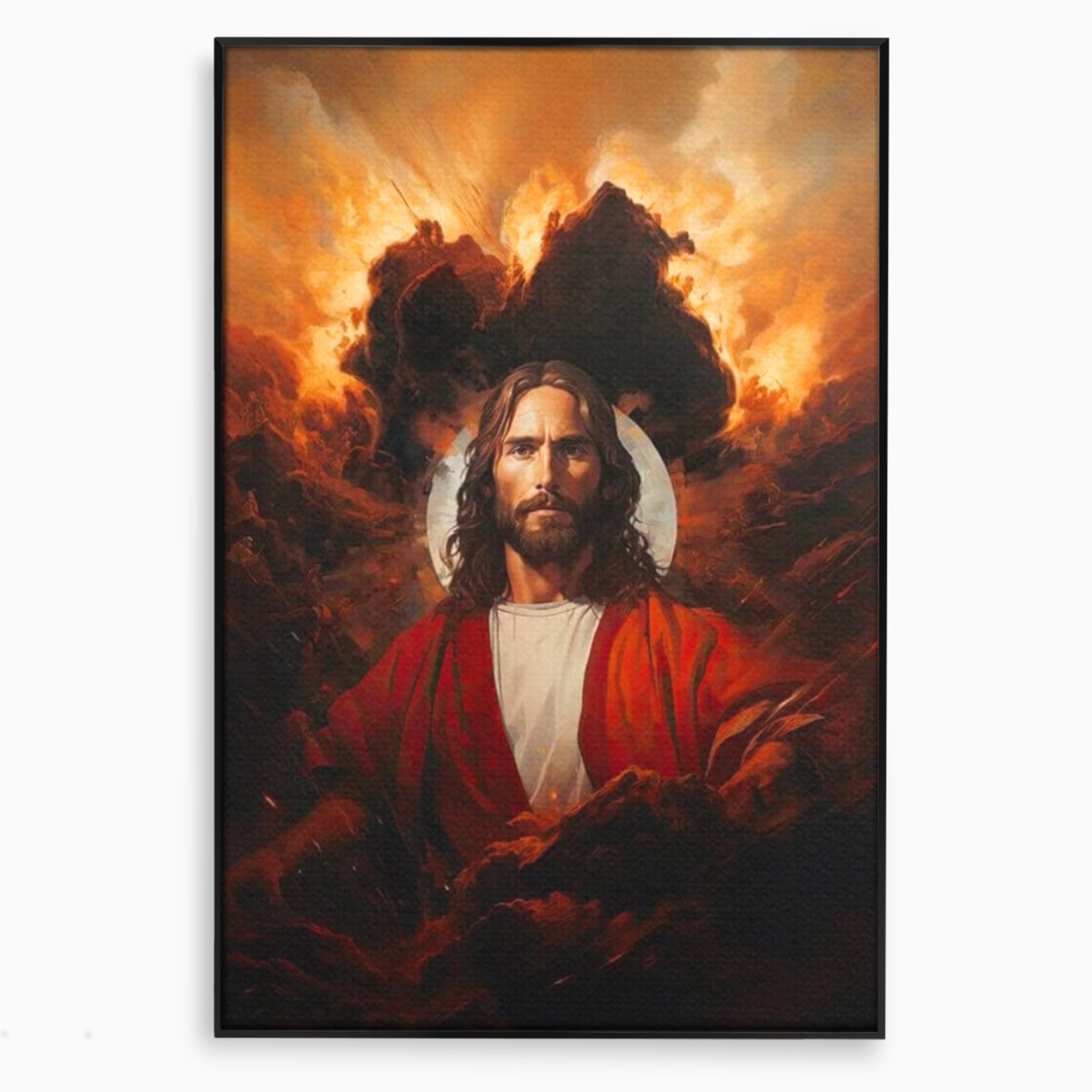 Tablou Canvas Premium LuxCanva® H1034, Forta Credintei, Iisus, Credinta, Rascumparare, Lumina si Intuneric, Sacrificiu, Mantuire, Arta Religioasa, Living, Dormitor