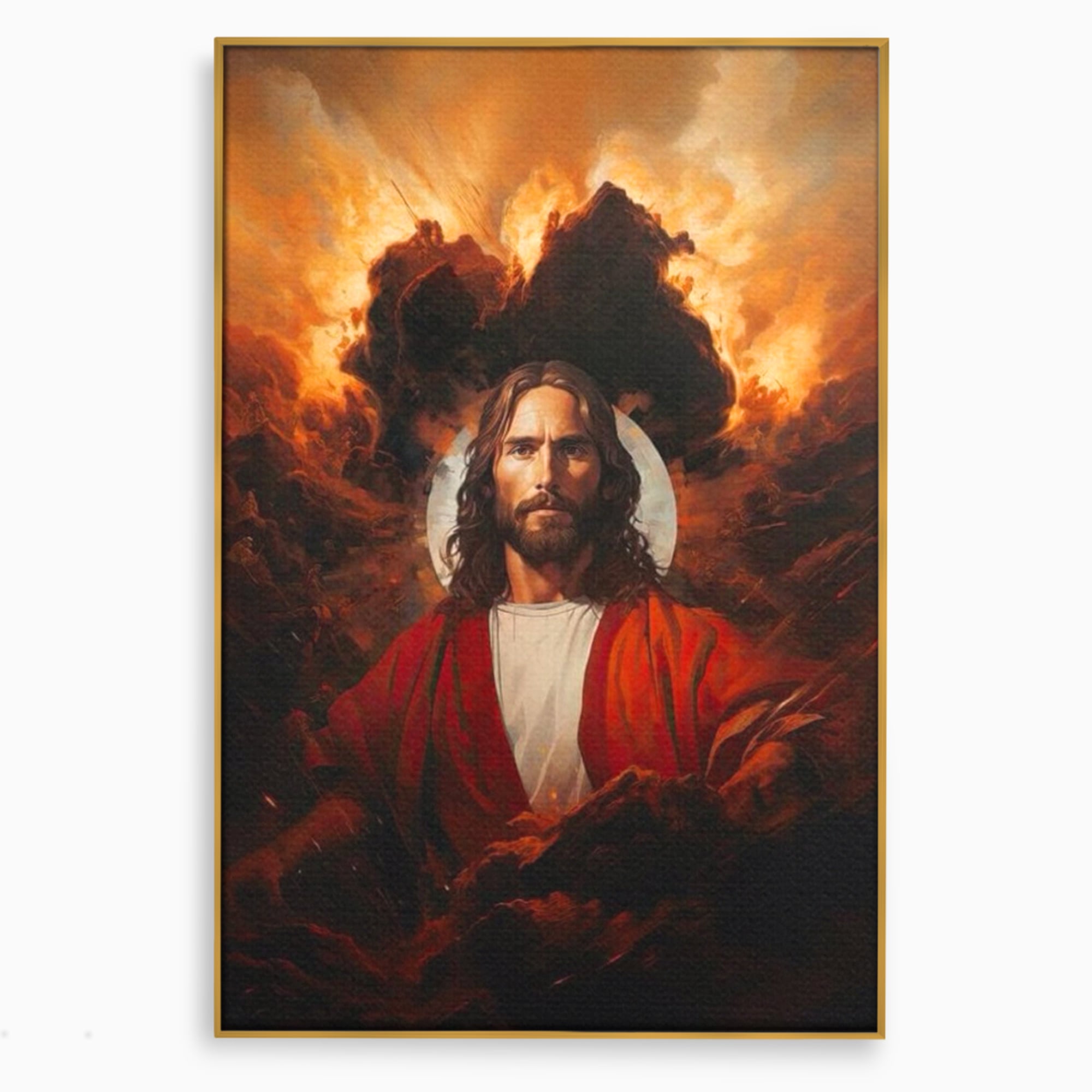 Tablou Canvas Premium LuxCanva® H1034, Forta Credintei, Iisus, Credinta, Rascumparare, Lumina si Intuneric, Sacrificiu, Mantuire, Arta Religioasa, Living, Dormitor