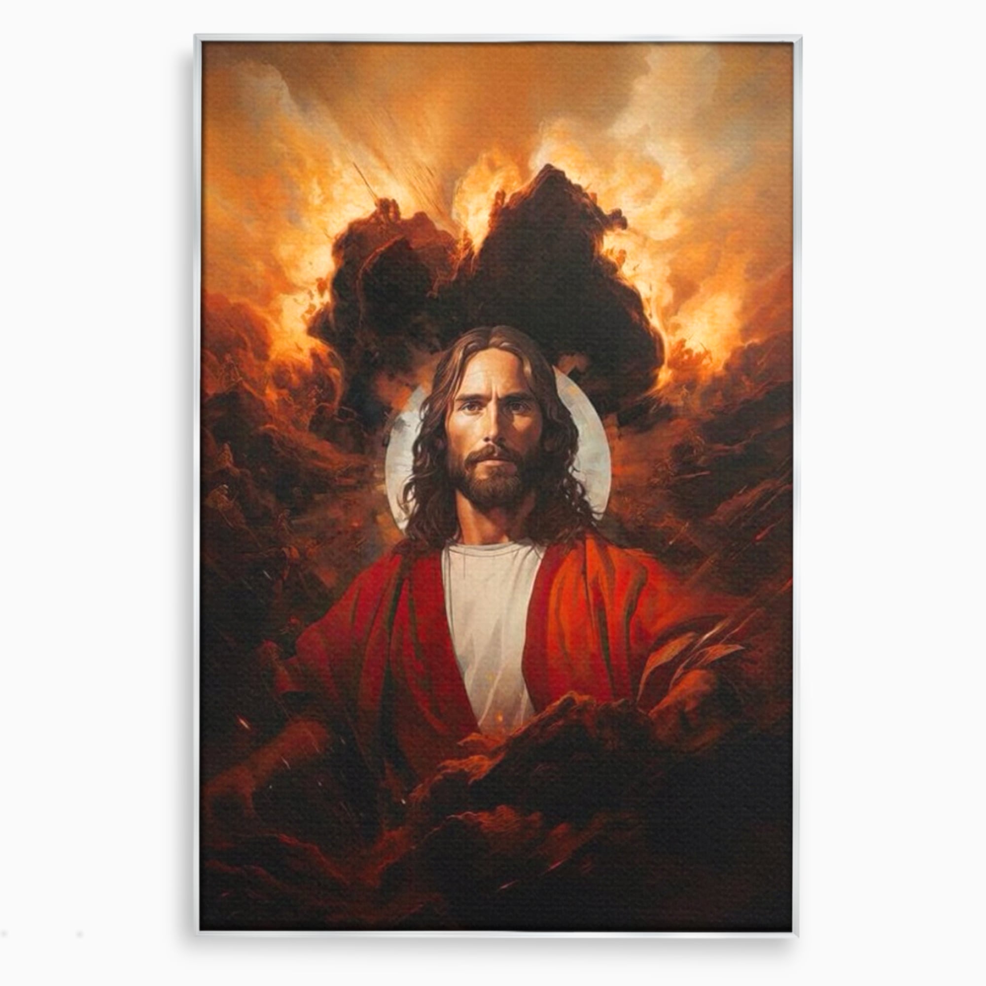 Tablou Canvas Premium LuxCanva® H1034, Forta Credintei, Iisus, Credinta, Rascumparare, Lumina si Intuneric, Sacrificiu, Mantuire, Arta Religioasa, Living, Dormitor