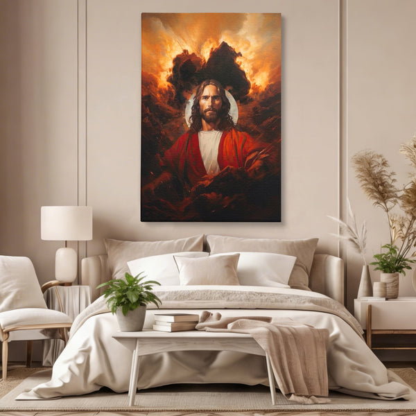 Tablou Canvas Premium LuxCanva® H1034, Forta Credintei, Iisus, Credinta, Rascumparare, Lumina si Intuneric, Sacrificiu, Mantuire, Arta Religioasa, Living, Dormitor