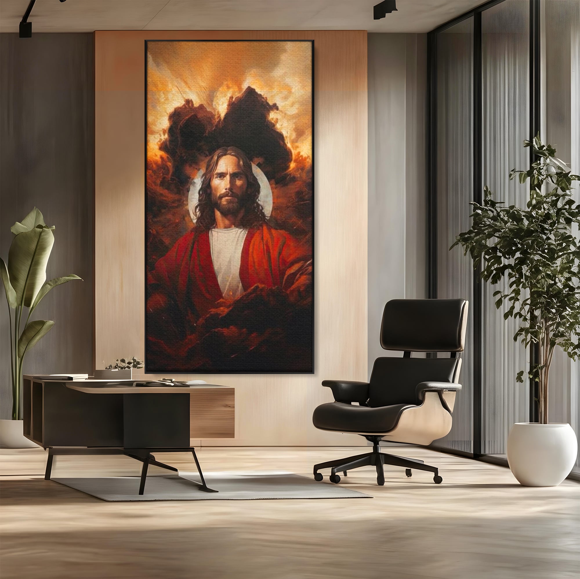 Tablou Canvas Premium LuxCanva® H1034, Forta Credintei, Iisus, Credinta, Rascumparare, Lumina si Intuneric, Sacrificiu, Mantuire, Arta Religioasa, Living, Dormitor