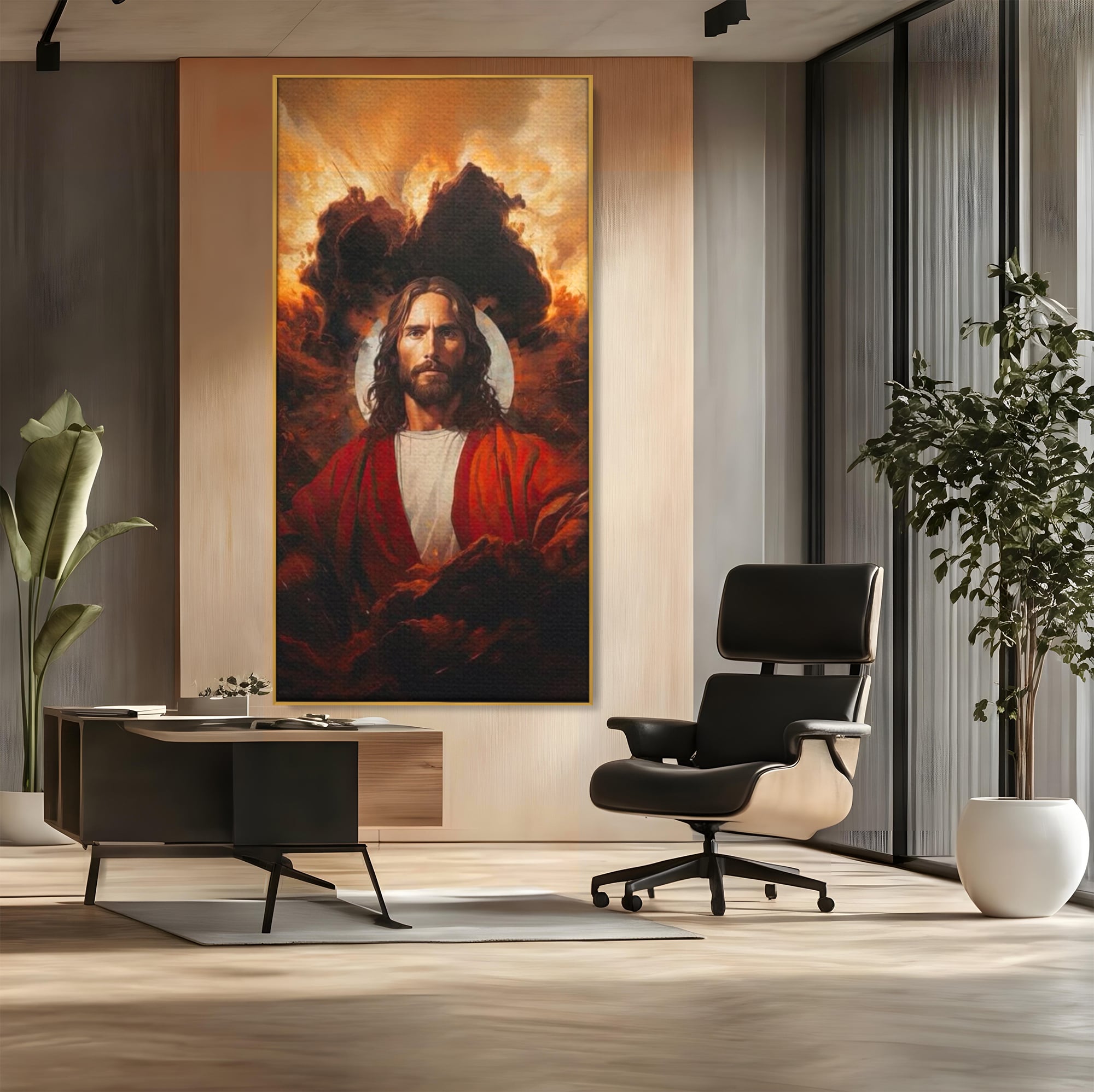 Tablou Canvas Premium LuxCanva® H1034, Forta Credintei, Iisus, Credinta, Rascumparare, Lumina si Intuneric, Sacrificiu, Mantuire, Arta Religioasa, Living, Dormitor