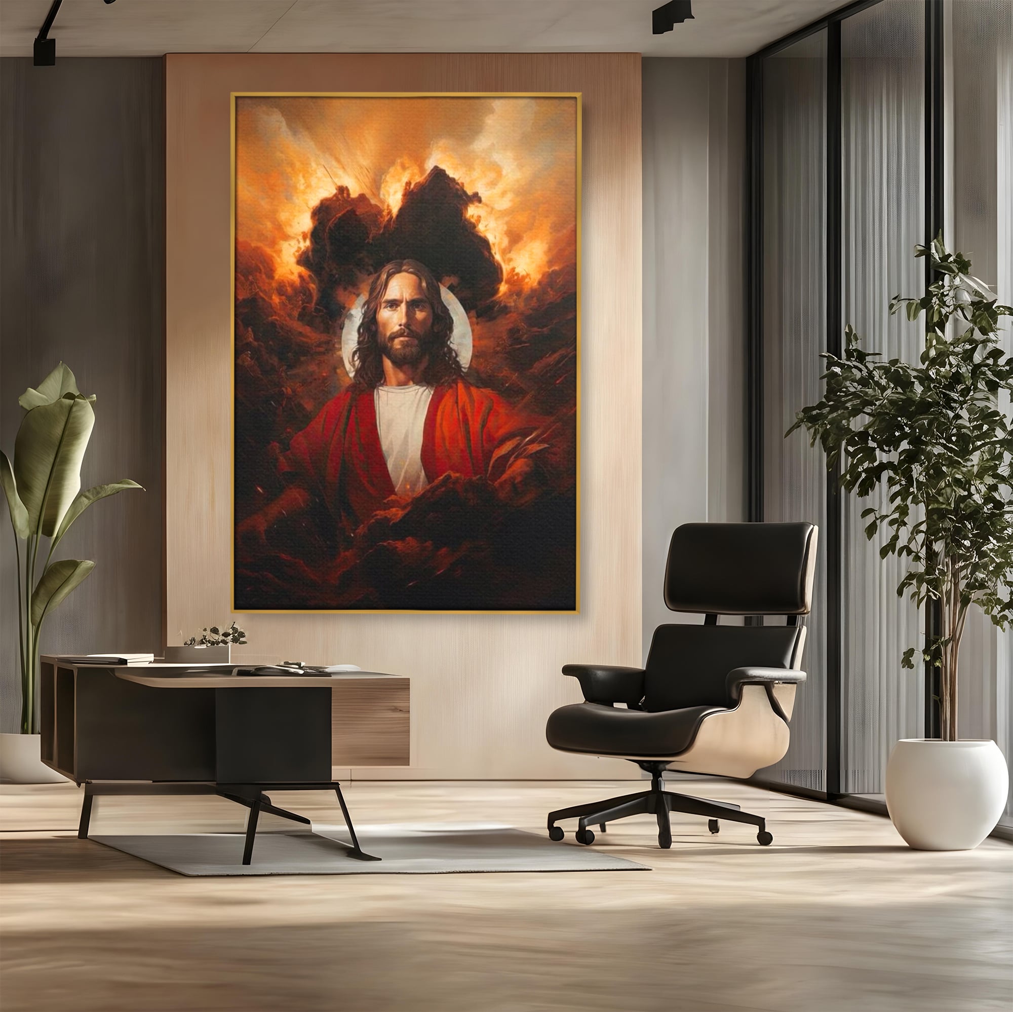 Tablou Canvas Premium LuxCanva® H1034, Forta Credintei, Iisus, Credinta, Rascumparare, Lumina si Intuneric, Sacrificiu, Mantuire, Arta Religioasa, Living, Dormitor