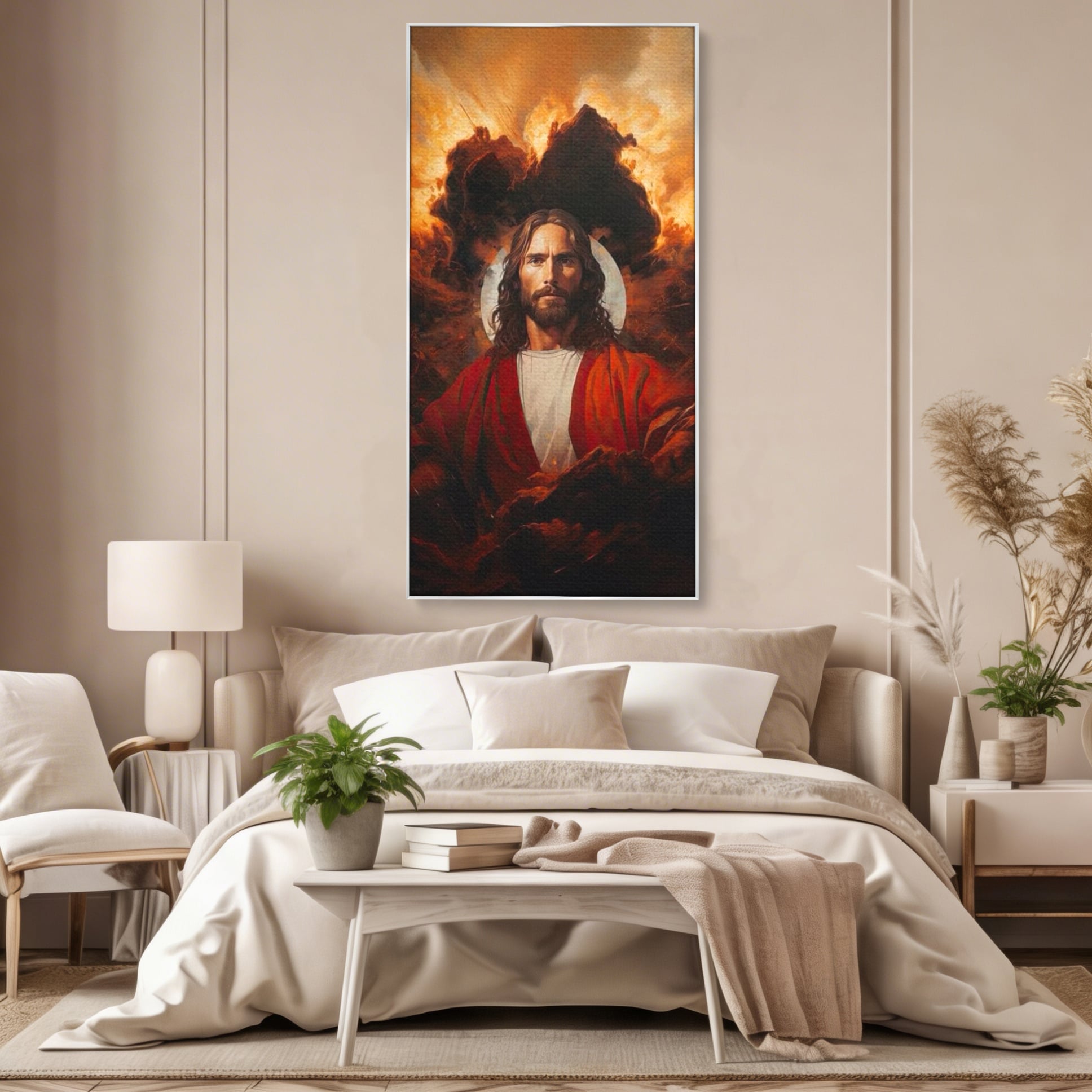 Tablou Canvas Premium LuxCanva® H1034, Forta Credintei, Iisus, Credinta, Rascumparare, Lumina si Intuneric, Sacrificiu, Mantuire, Arta Religioasa, Living, Dormitor