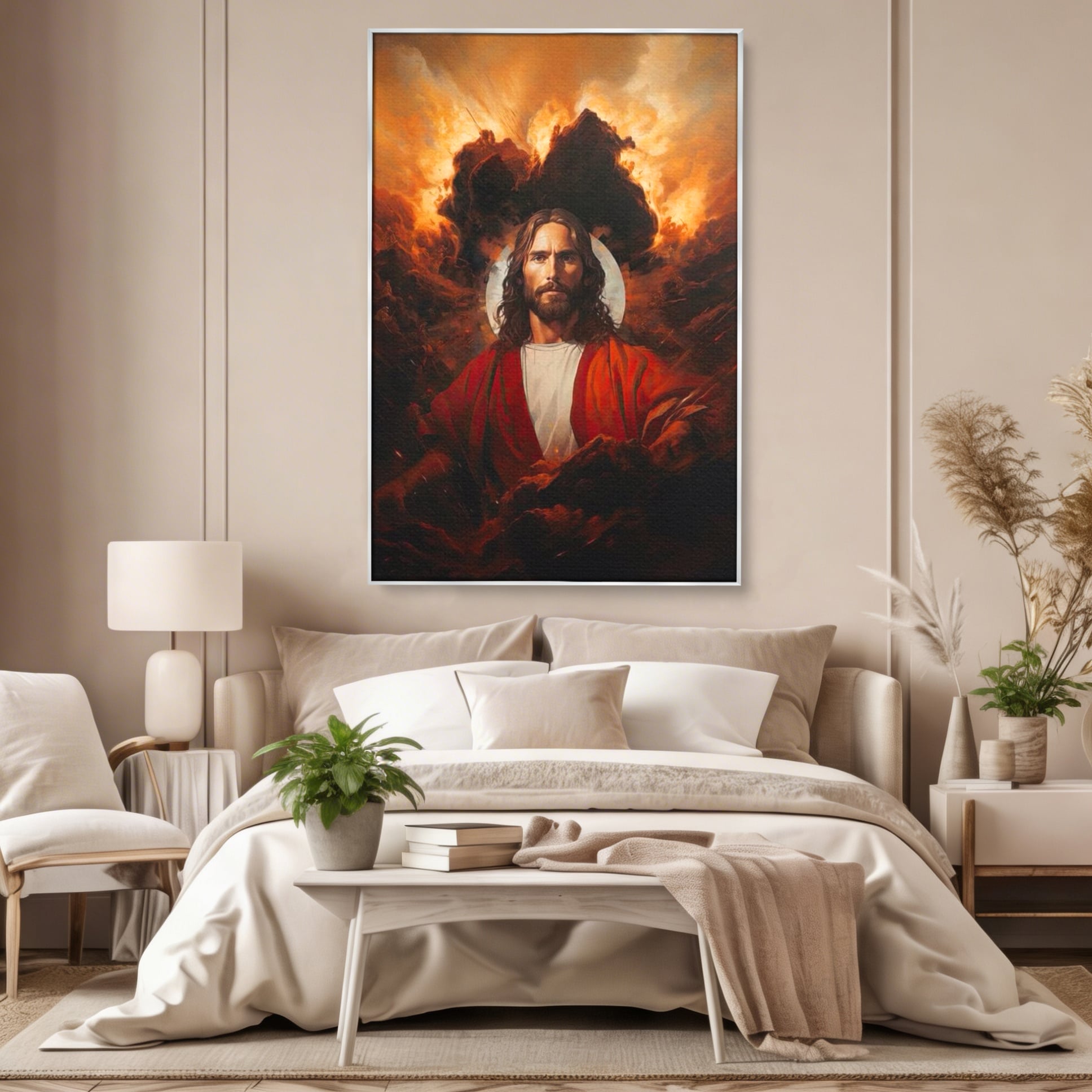 Tablou Canvas Premium LuxCanva® H1034, Forta Credintei, Iisus, Credinta, Rascumparare, Lumina si Intuneric, Sacrificiu, Mantuire, Arta Religioasa, Living, Dormitor