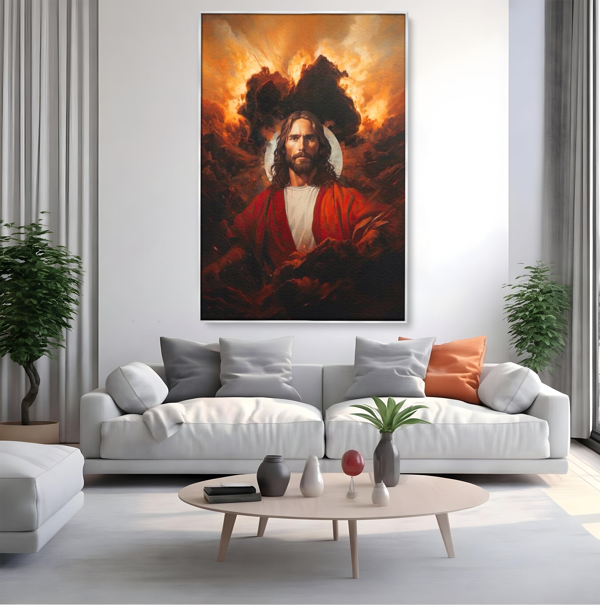 Tablou Canvas Premium LuxCanva® H1034, Forta Credintei, Iisus, Credinta, Rascumparare, Lumina si Intuneric, Sacrificiu, Mantuire, Arta Religioasa, Living, Dormitor