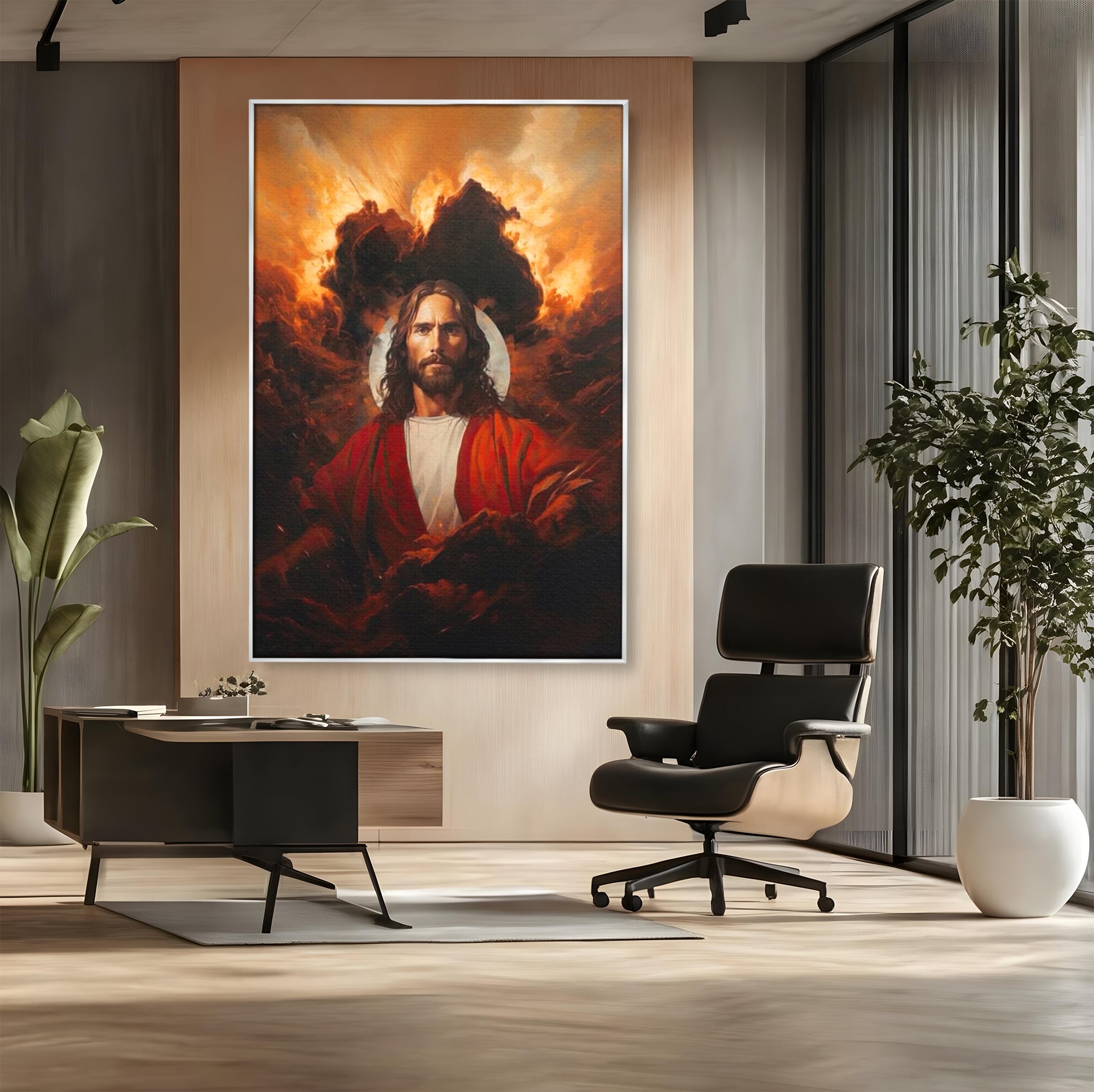 Tablou Canvas Premium LuxCanva® H1034, Forta Credintei, Iisus, Credinta, Rascumparare, Lumina si Intuneric, Sacrificiu, Mantuire, Arta Religioasa, Living, Dormitor