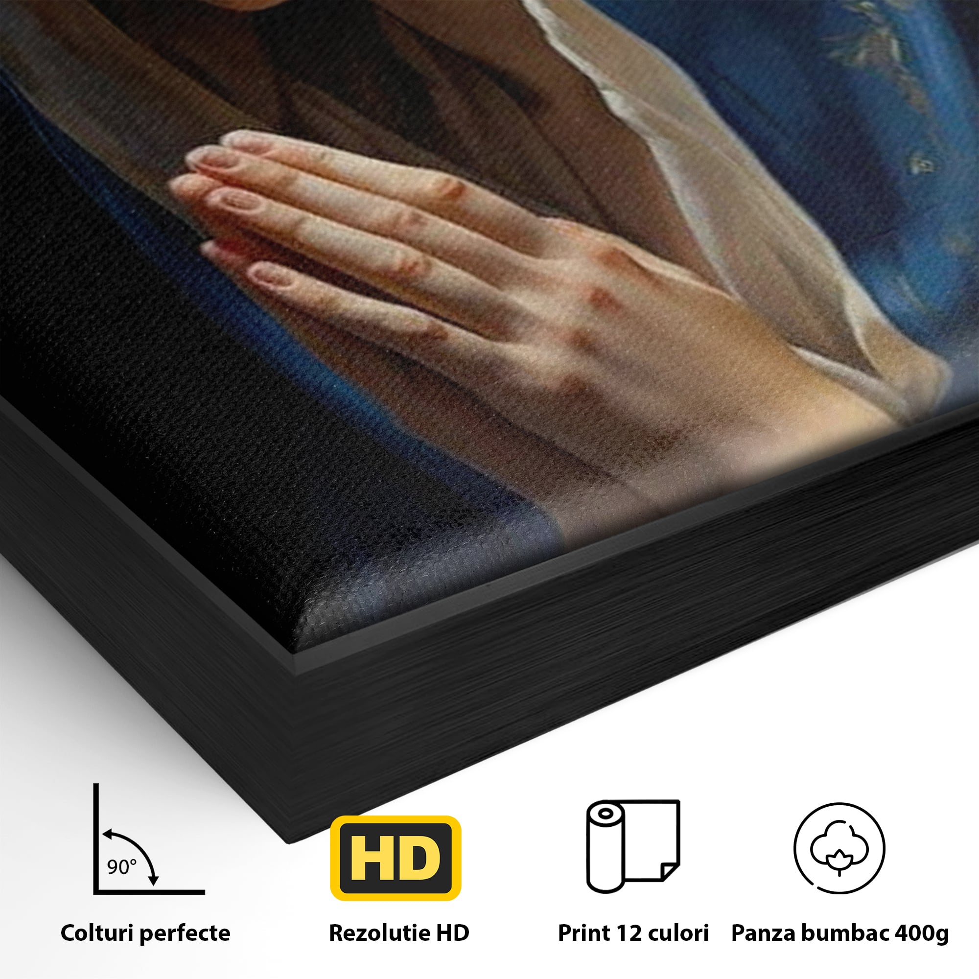 Tablou Canvas Premium LuxCanva® H1035, Rugaciunea Fecioarei, Fecioara Maria, Divinitate, Lumina, Credinta, Har, Rugaciune, Pace, Binecuvantare, Living, Dormitor