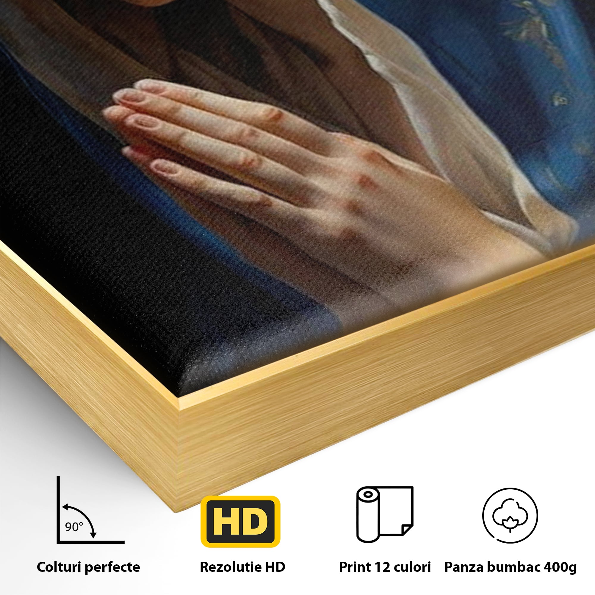 Tablou Canvas Premium LuxCanva® H1035, Rugaciunea Fecioarei, Fecioara Maria, Divinitate, Lumina, Credinta, Har, Rugaciune, Pace, Binecuvantare, Living, Dormitor