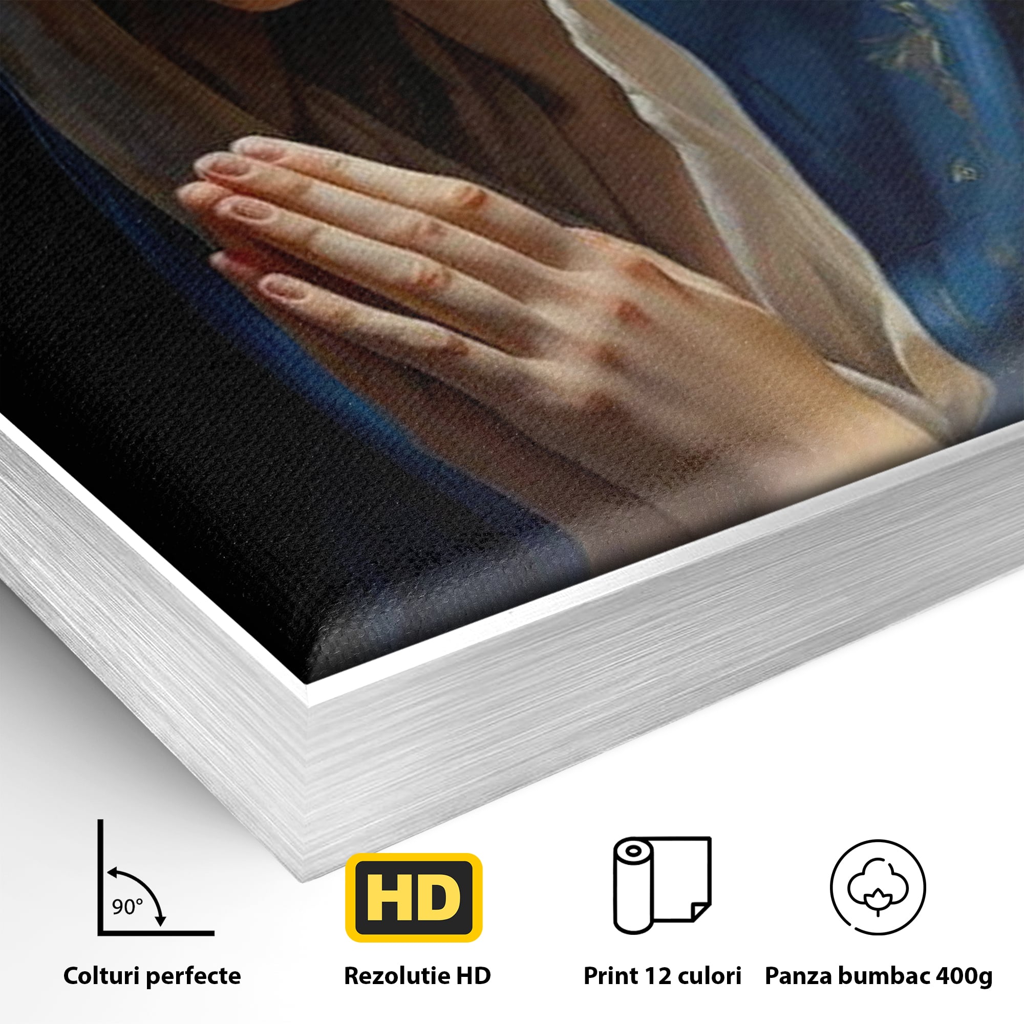Tablou Canvas Premium LuxCanva® H1035, Rugaciunea Fecioarei, Fecioara Maria, Divinitate, Lumina, Credinta, Har, Rugaciune, Pace, Binecuvantare, Living, Dormitor