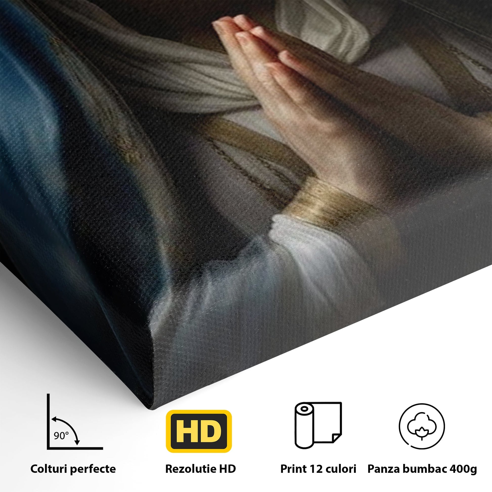Leinwand Wandkunst Premium Leinwand Wandkunst LuxCanva® H1036, Gebetsfrieden, Jungfrau Maria, Gebet, Frieden, Glaube, Glaube, Gnade, Segen, Segen, Frieden, religiöse Kunst, Wohnen, Schlafzimmer