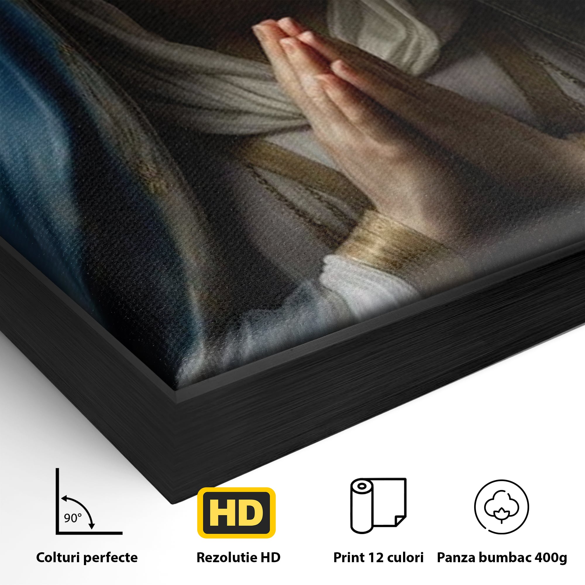 Leinwand Wandkunst Premium Leinwand Wandkunst LuxCanva® H1036, Gebetsfrieden, Jungfrau Maria, Gebet, Frieden, Glaube, Glaube, Gnade, Segen, Segen, Frieden, religiöse Kunst, Wohnen, Schlafzimmer