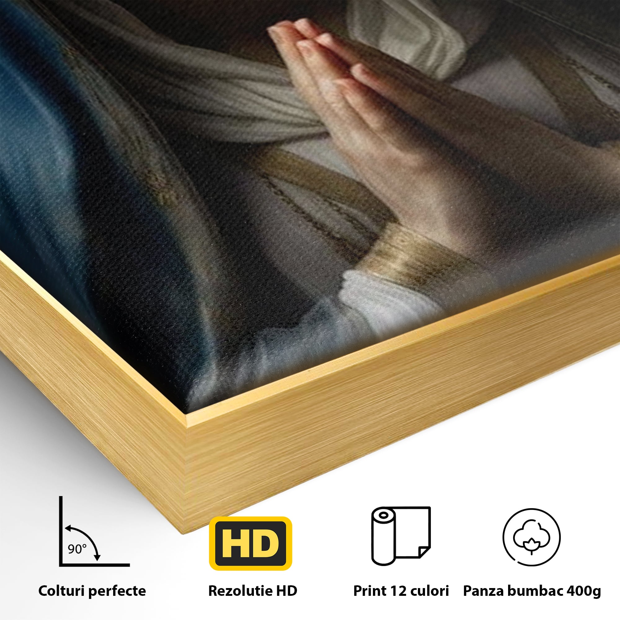 Leinwand Wandkunst Premium Leinwand Wandkunst LuxCanva® H1036, Gebetsfrieden, Jungfrau Maria, Gebet, Frieden, Glaube, Glaube, Gnade, Segen, Segen, Frieden, religiöse Kunst, Wohnen, Schlafzimmer