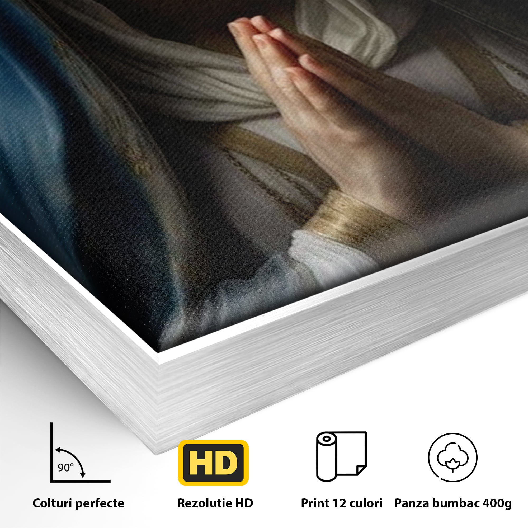 Leinwand Wandkunst Premium Leinwand Wandkunst LuxCanva® H1036, Gebetsfrieden, Jungfrau Maria, Gebet, Frieden, Glaube, Glaube, Gnade, Segen, Segen, Frieden, religiöse Kunst, Wohnen, Schlafzimmer