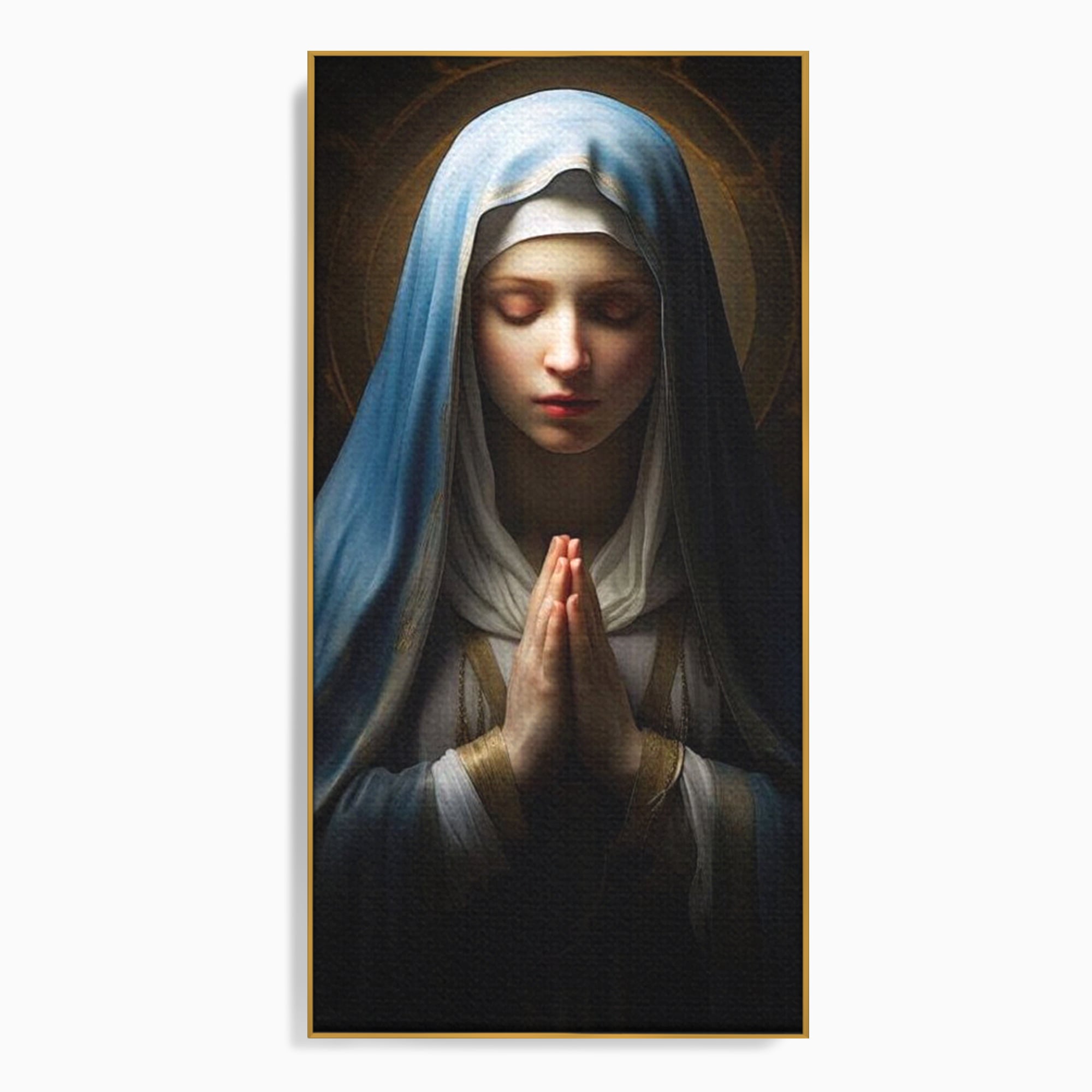 Leinwand Wandkunst Premium Leinwand Wandkunst LuxCanva® H1036, Gebetsfrieden, Jungfrau Maria, Gebet, Frieden, Glaube, Glaube, Gnade, Segen, Segen, Frieden, religiöse Kunst, Wohnen, Schlafzimmer