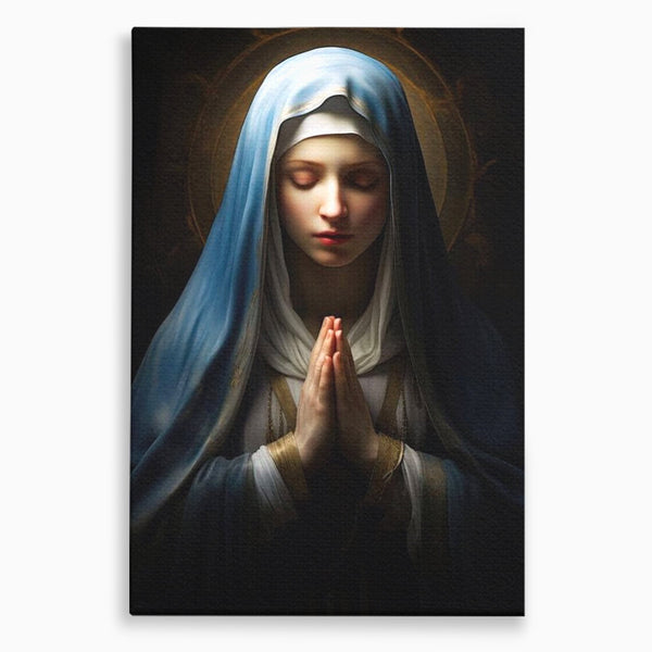 Leinwand Wandkunst Premium Leinwand Wandkunst LuxCanva® H1036, Gebetsfrieden, Jungfrau Maria, Gebet, Frieden, Glaube, Glaube, Gnade, Segen, Segen, Frieden, religiöse Kunst, Wohnen, Schlafzimmer