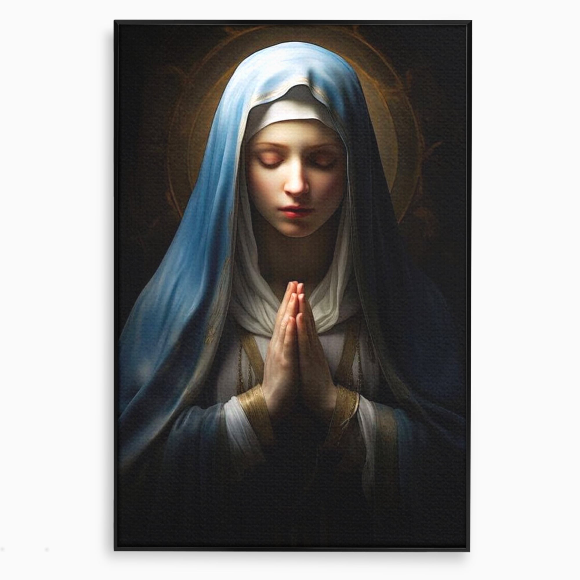 Leinwand Wandkunst Premium Leinwand Wandkunst LuxCanva® H1036, Gebetsfrieden, Jungfrau Maria, Gebet, Frieden, Glaube, Glaube, Gnade, Segen, Segen, Frieden, religiöse Kunst, Wohnen, Schlafzimmer