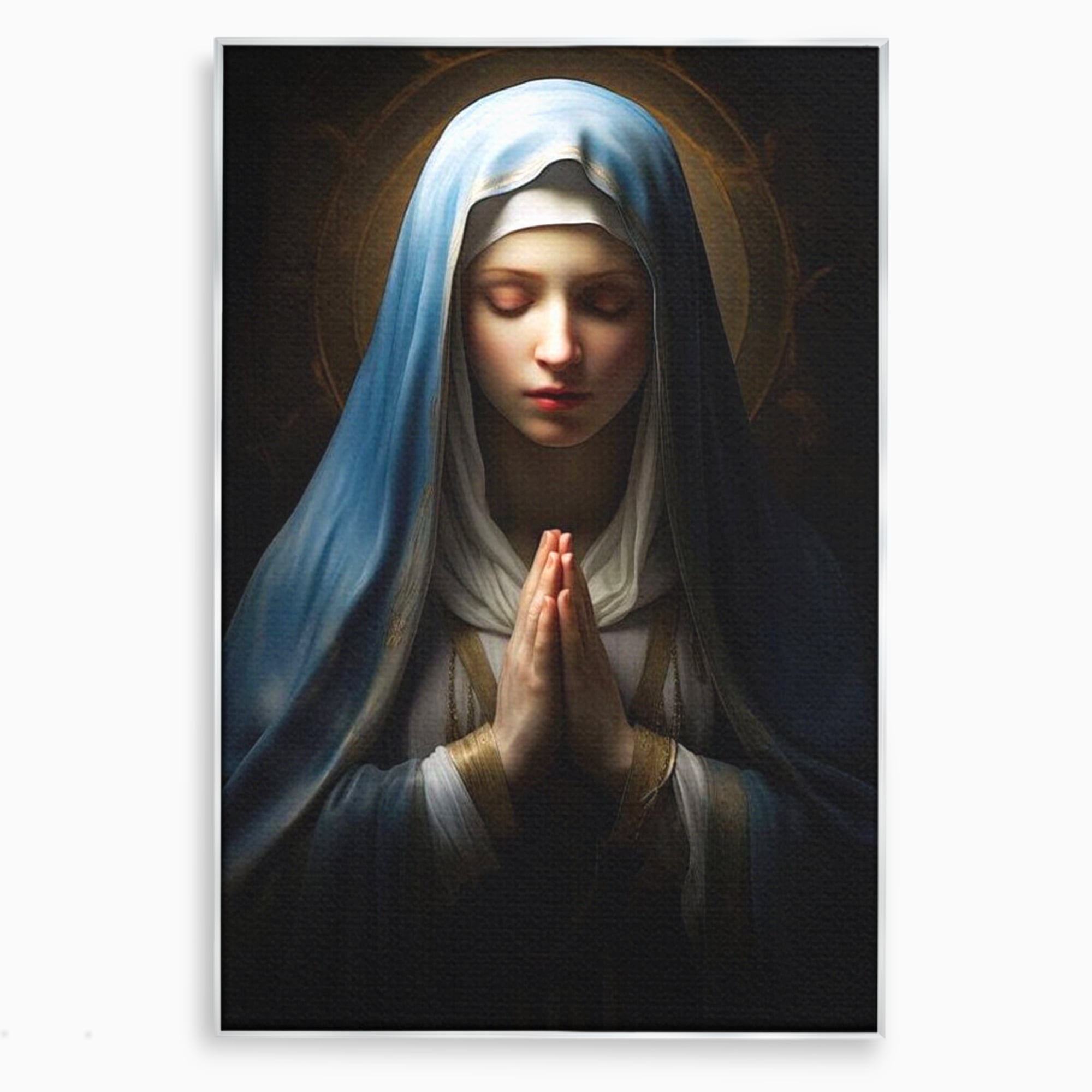 Leinwand Wandkunst Premium Leinwand Wandkunst LuxCanva® H1036, Gebetsfrieden, Jungfrau Maria, Gebet, Frieden, Glaube, Glaube, Gnade, Segen, Segen, Frieden, religiöse Kunst, Wohnen, Schlafzimmer