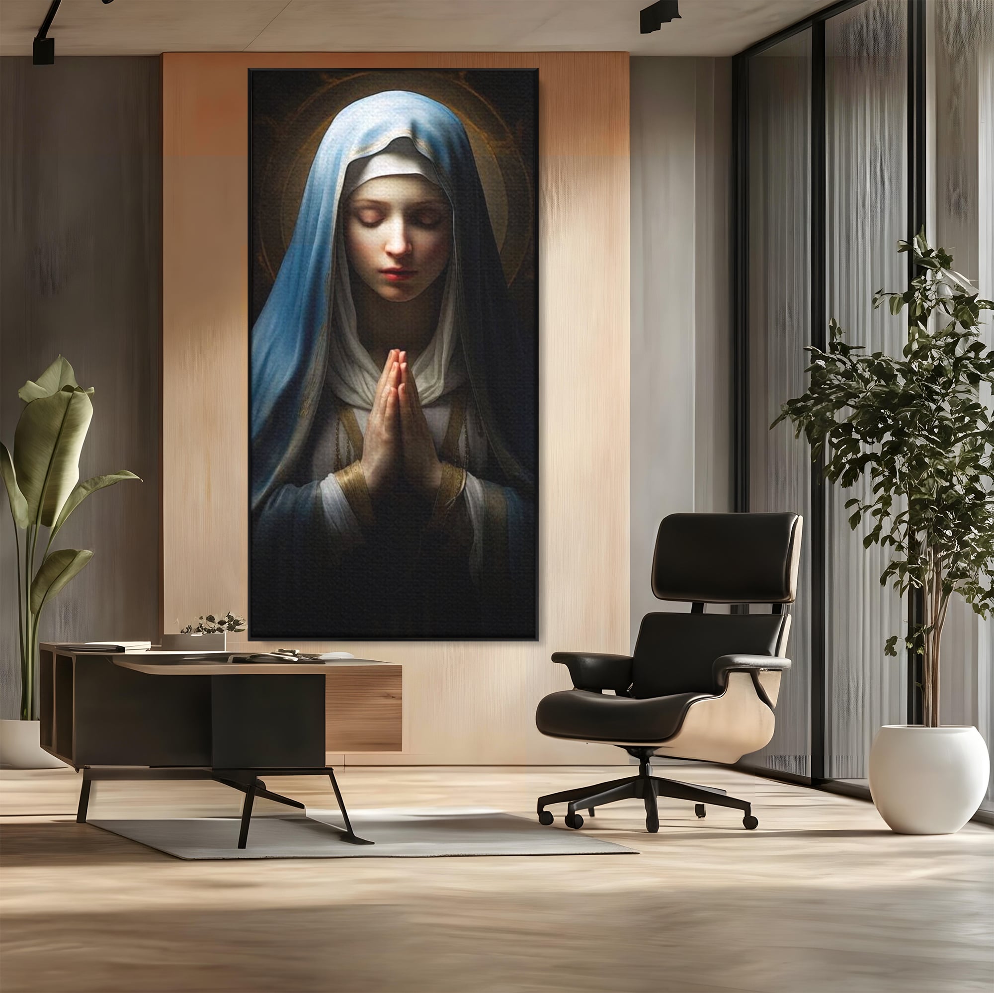 Leinwand Wandkunst Premium Leinwand Wandkunst LuxCanva® H1036, Gebetsfrieden, Jungfrau Maria, Gebet, Frieden, Glaube, Glaube, Gnade, Segen, Segen, Frieden, religiöse Kunst, Wohnen, Schlafzimmer