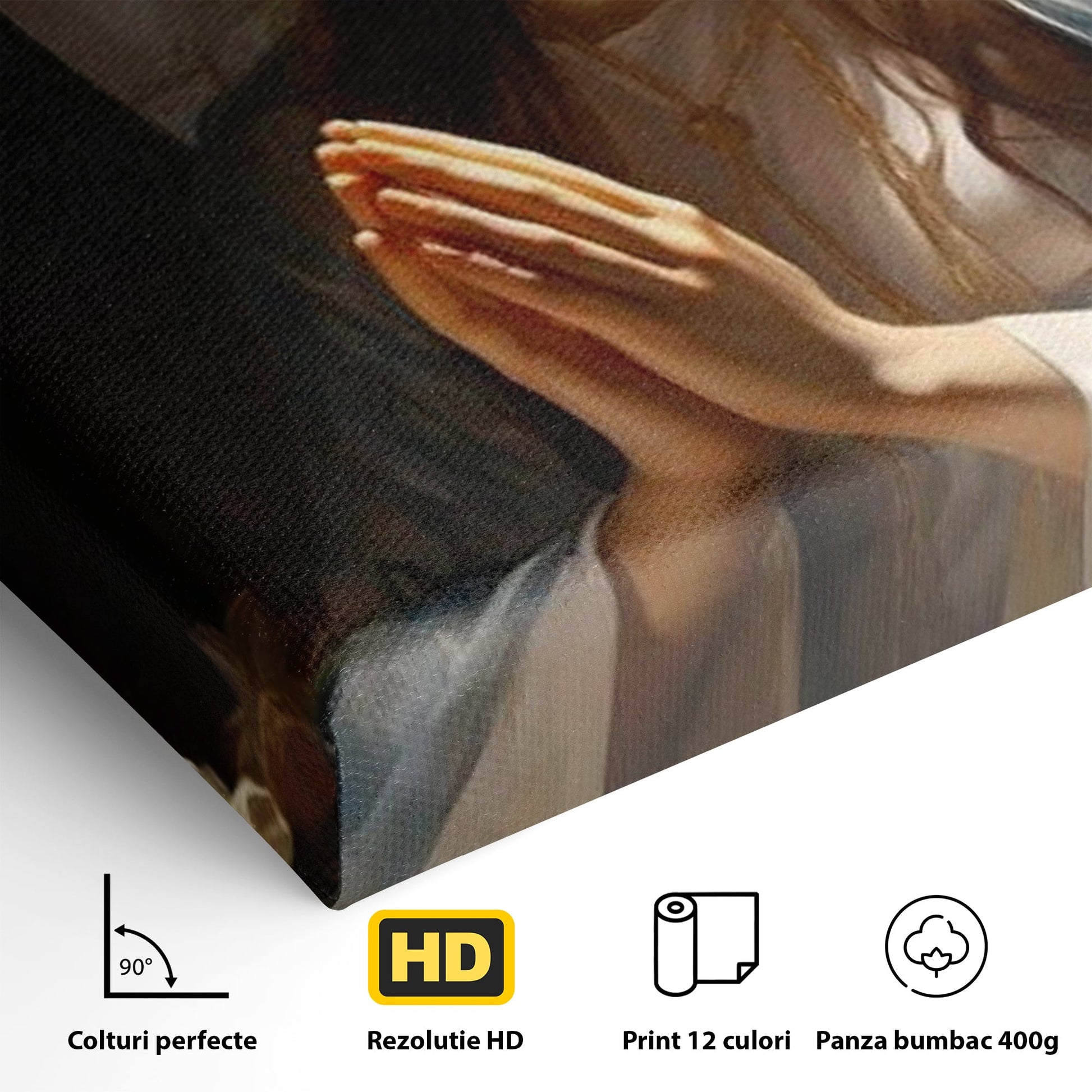 Tablou Canvas Premium LuxCanva® H1037, Mama Luminii, Fecioara Maria, Rugaciune, Lumina, Credinta, Pace, Har, Blandete, Divin, Arta Religioasa, Living, Dormitor