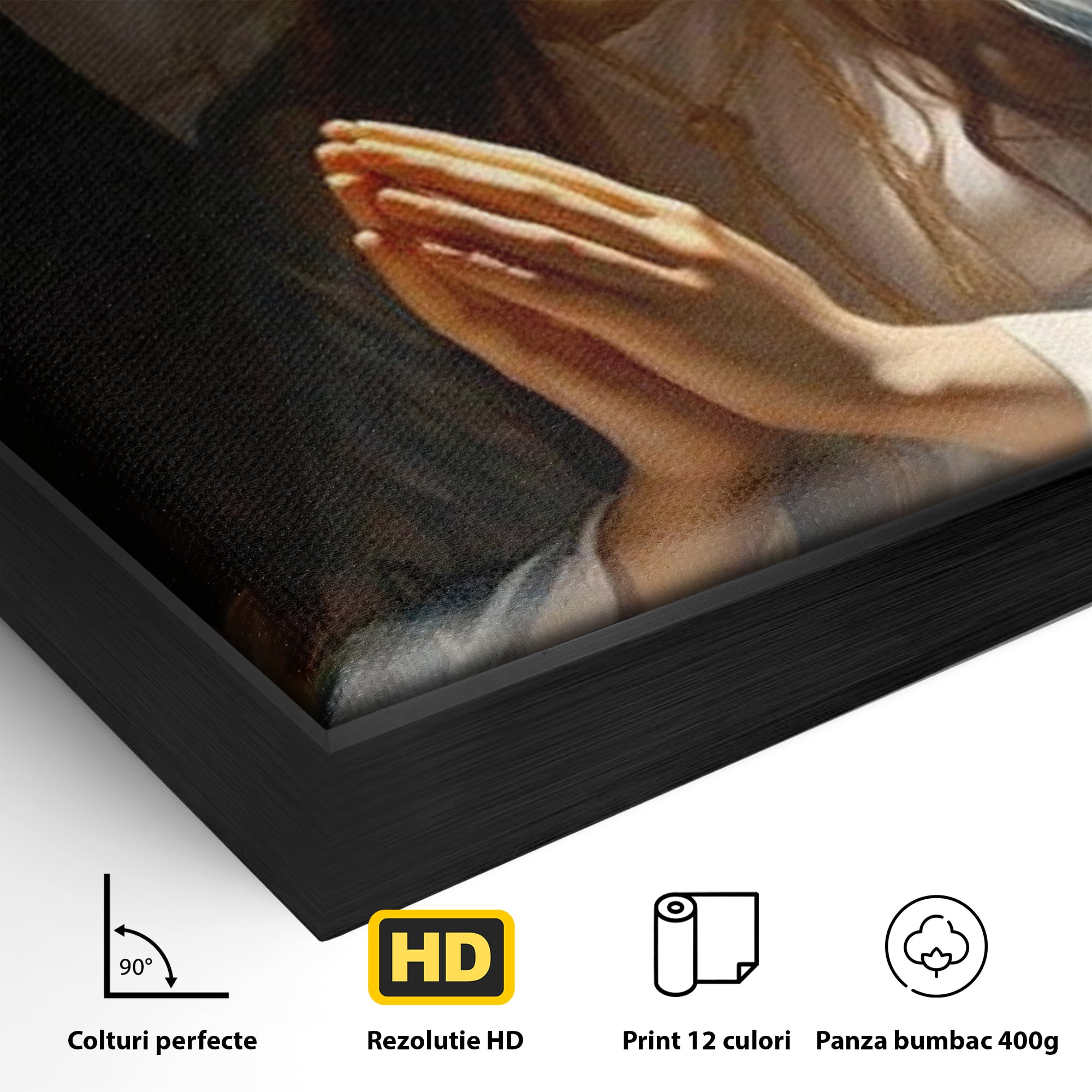 Tablou Canvas Premium LuxCanva® H1037, Mama Luminii, Fecioara Maria, Rugaciune, Lumina, Credinta, Pace, Har, Blandete, Divin, Arta Religioasa, Living, Dormitor